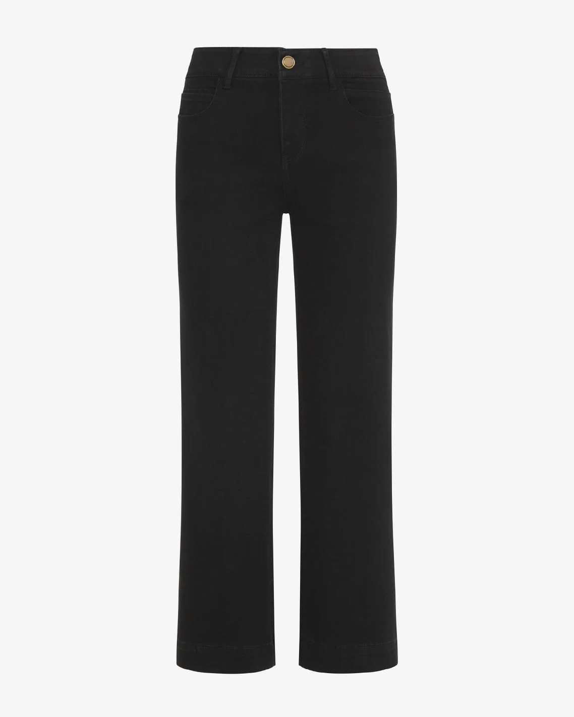 5-Pocket Wide Leg Crop in Black Denim - Image 4