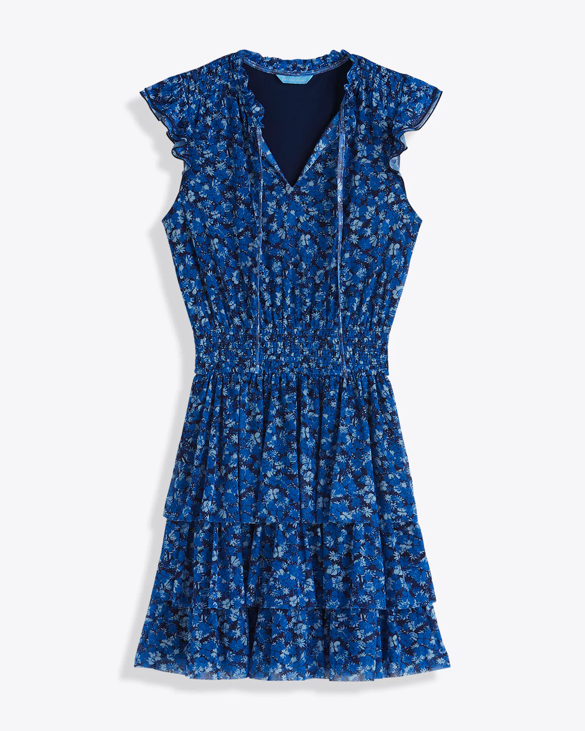 Alana Tiered Dress in Blue Scattered Ditsy - Image 5