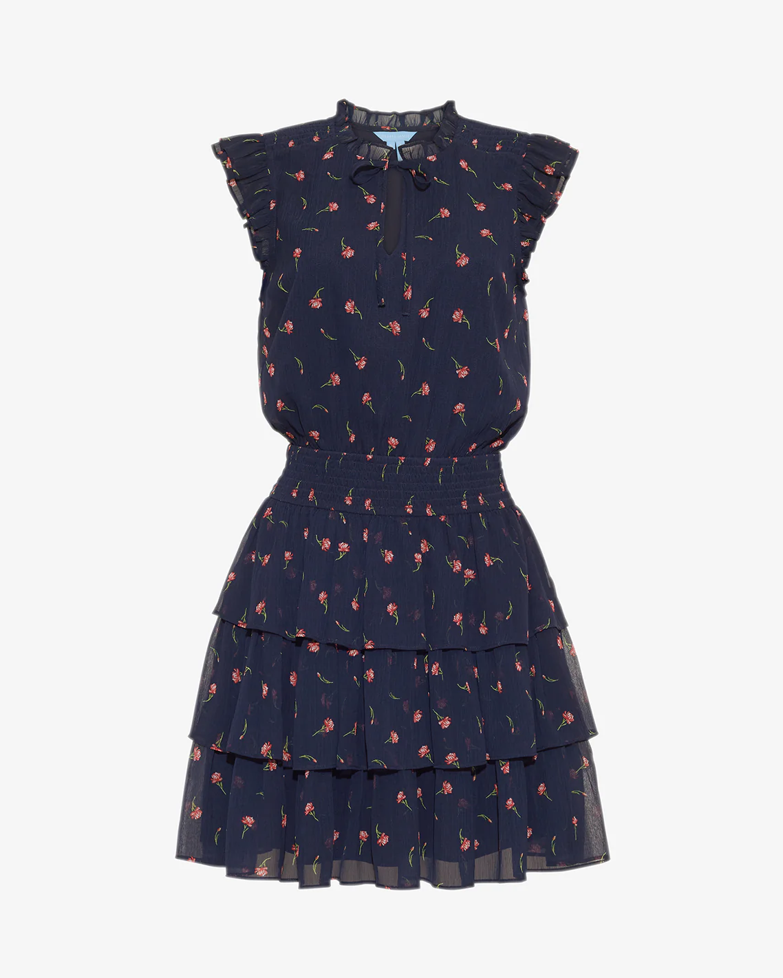 Alana Tiered Dress in Ditsy Autumn Flowers - Image 3