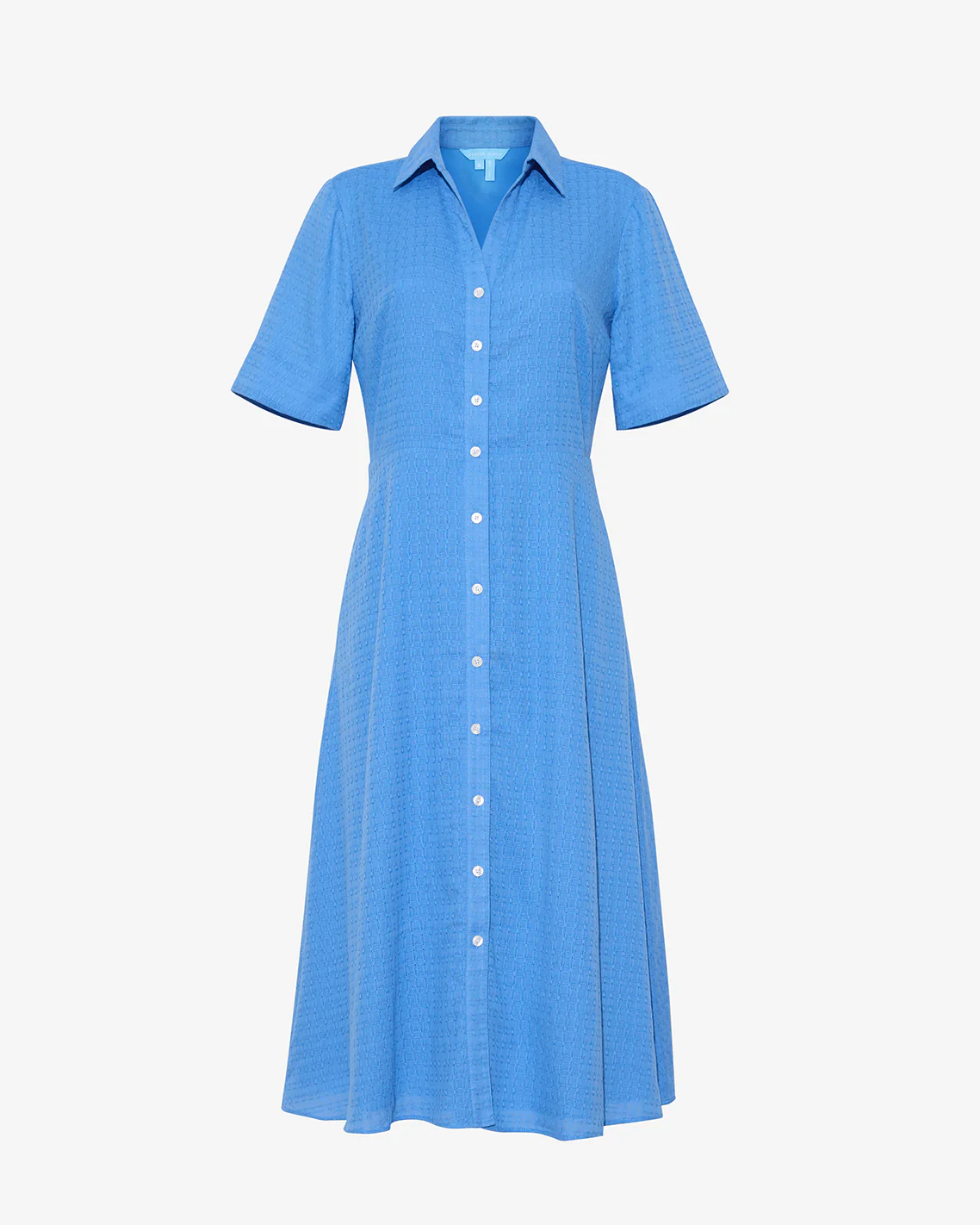 Annika Midi Shirtdress in Textured Cotton - Image 4