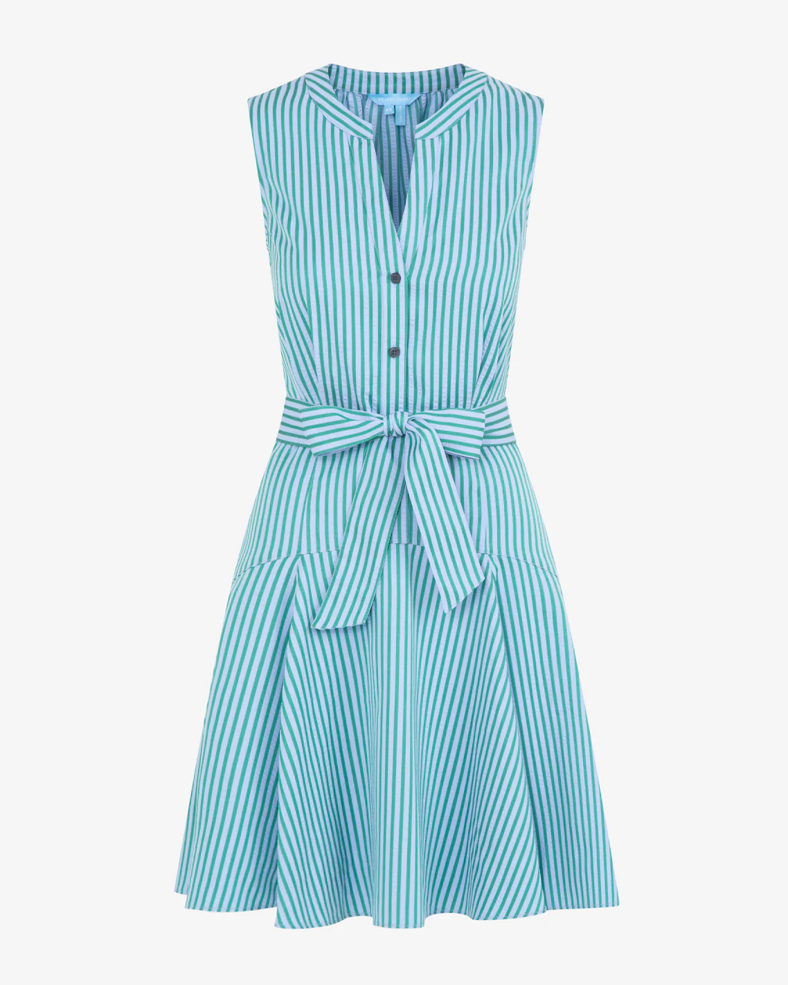 Avery Sleeveless Dress in Seersucker Stripe - Image 6