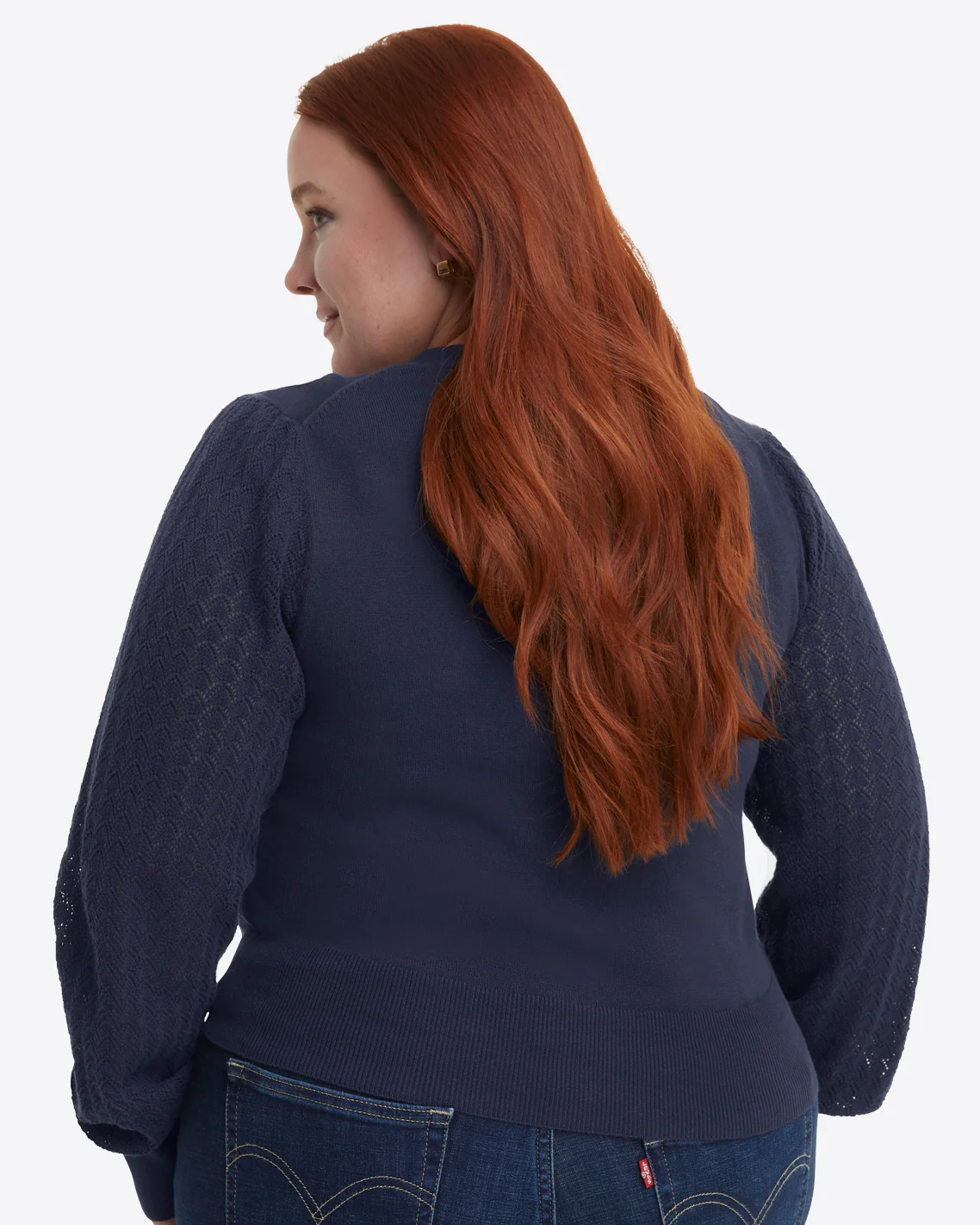 Button Front Cardigan in Navy - Image 5