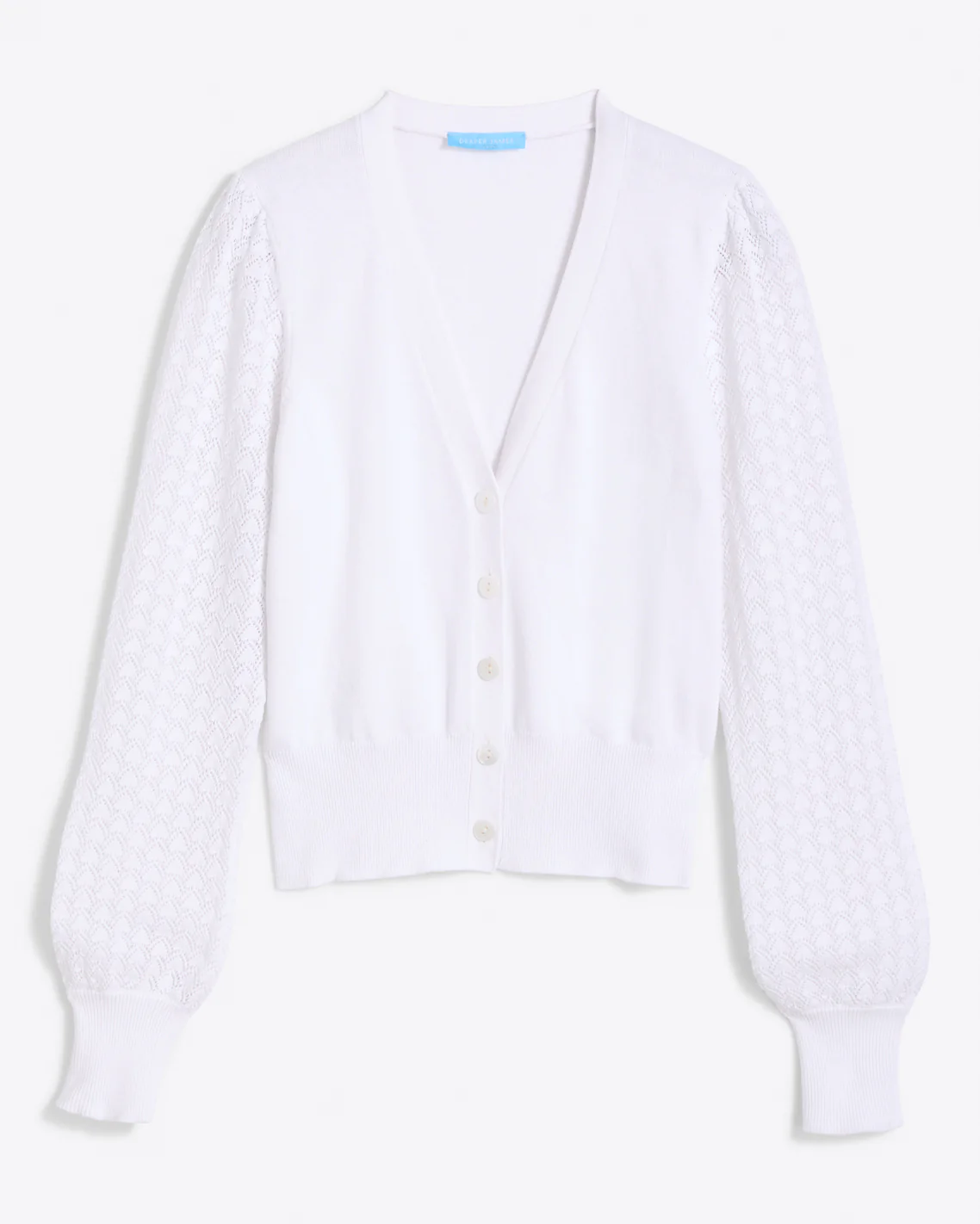 Button Front Cardigan in White - Image 3
