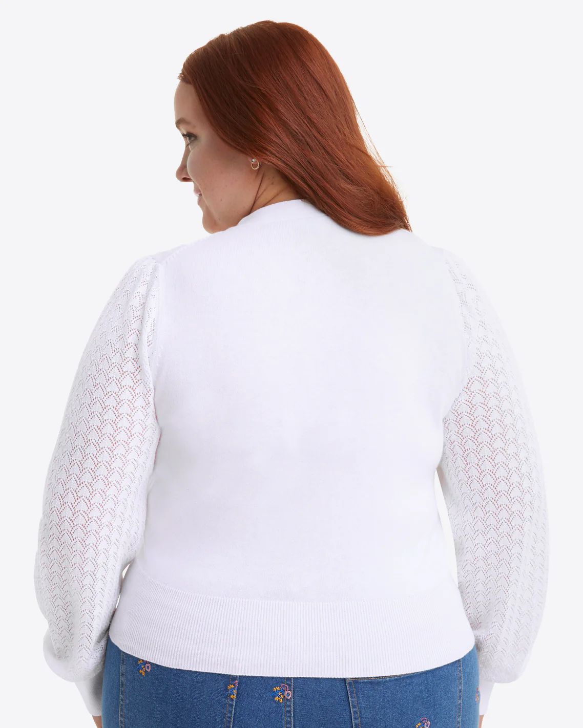 Button Front Cardigan in White - Image 5