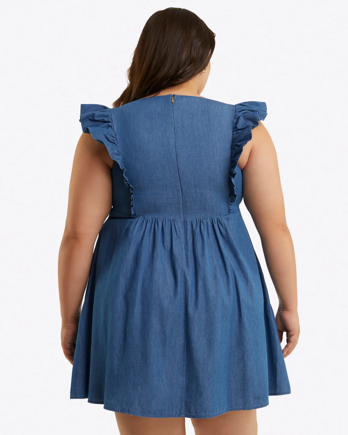 Ciara Babydoll Dress in Chambray - Image 5