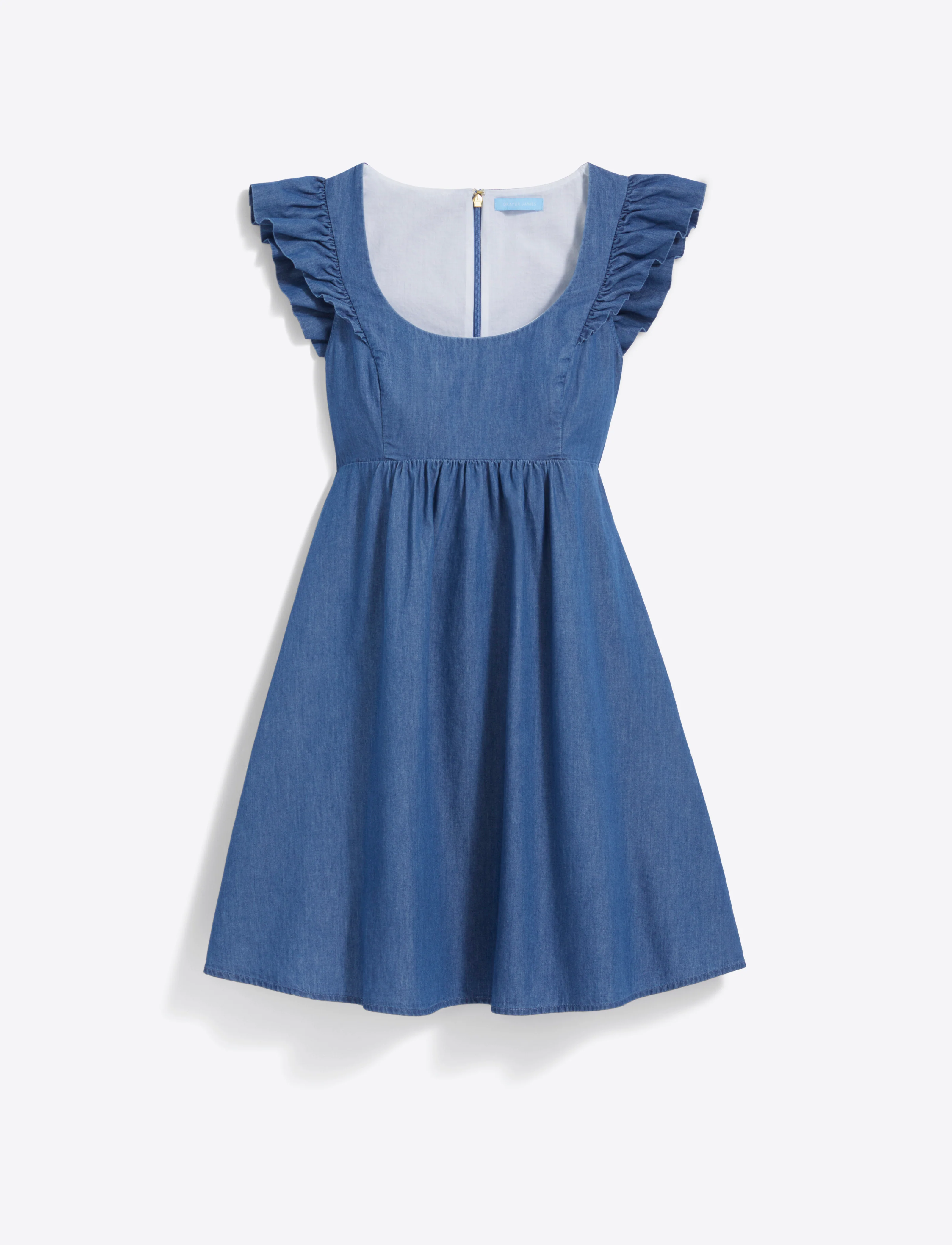 Ciara Babydoll Dress in Chambray - Image 7