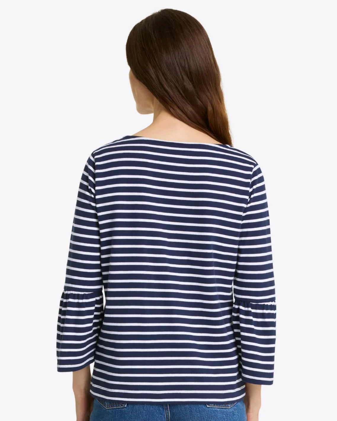 Corey Bell Sleeve Top in Navy Mariner Stripe - Image 2