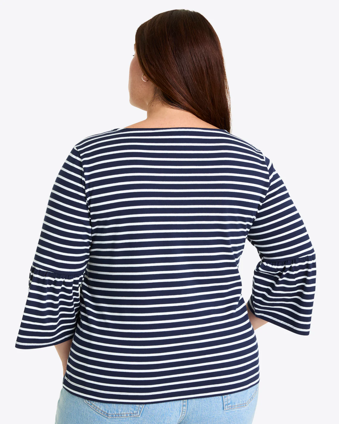 Corey Bell Sleeve Top in Navy Mariner Stripe - Image 4