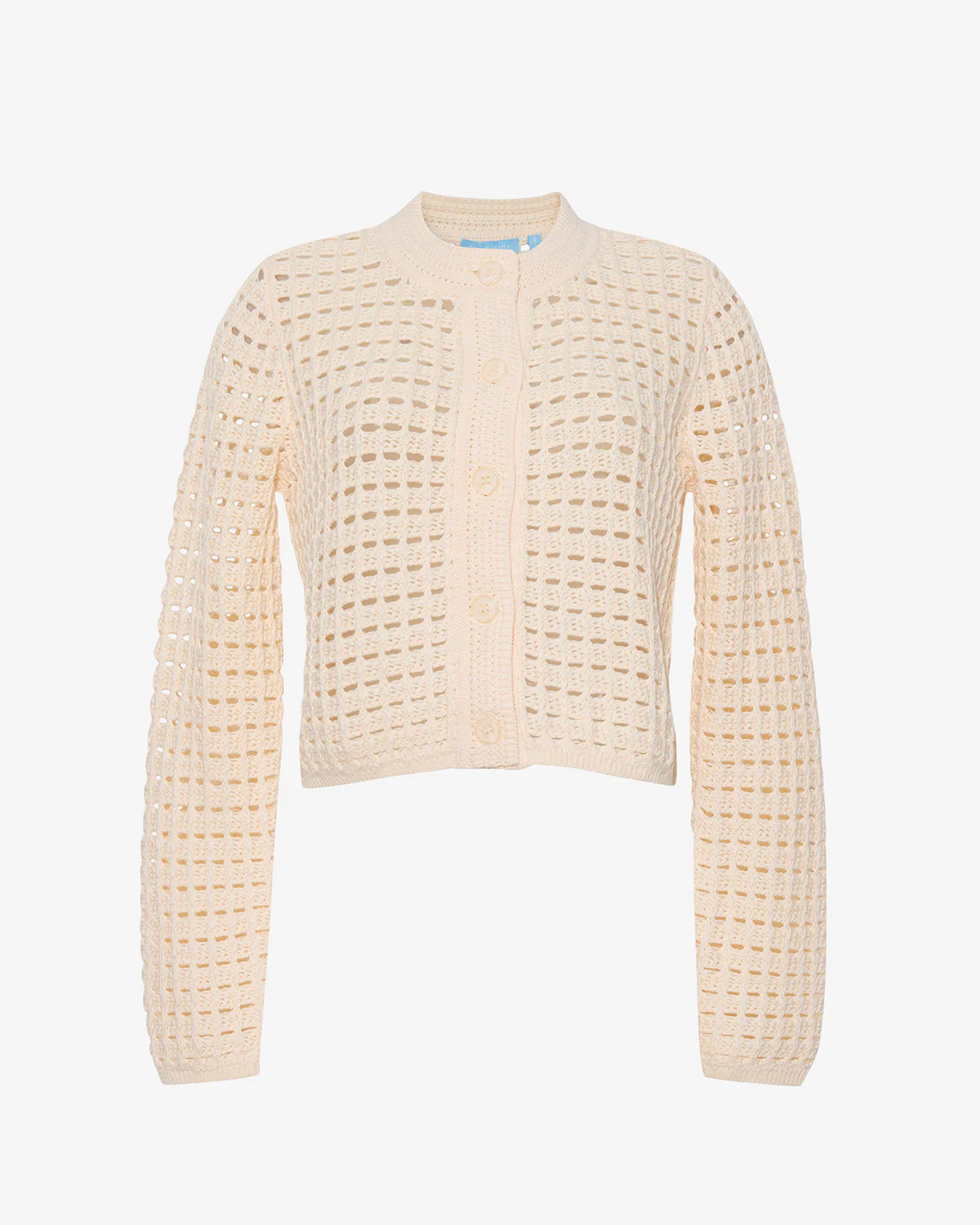 Crochet Sweater Cardigan in Beige - Image 3