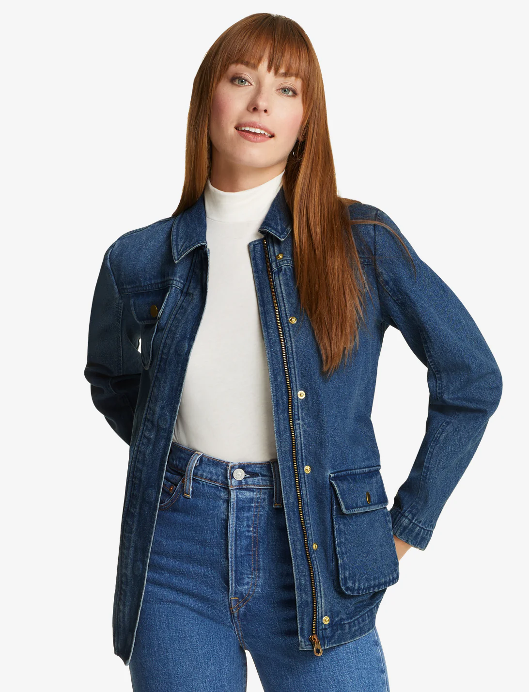 Field Jacket in Dark Wash Denim - Image 3