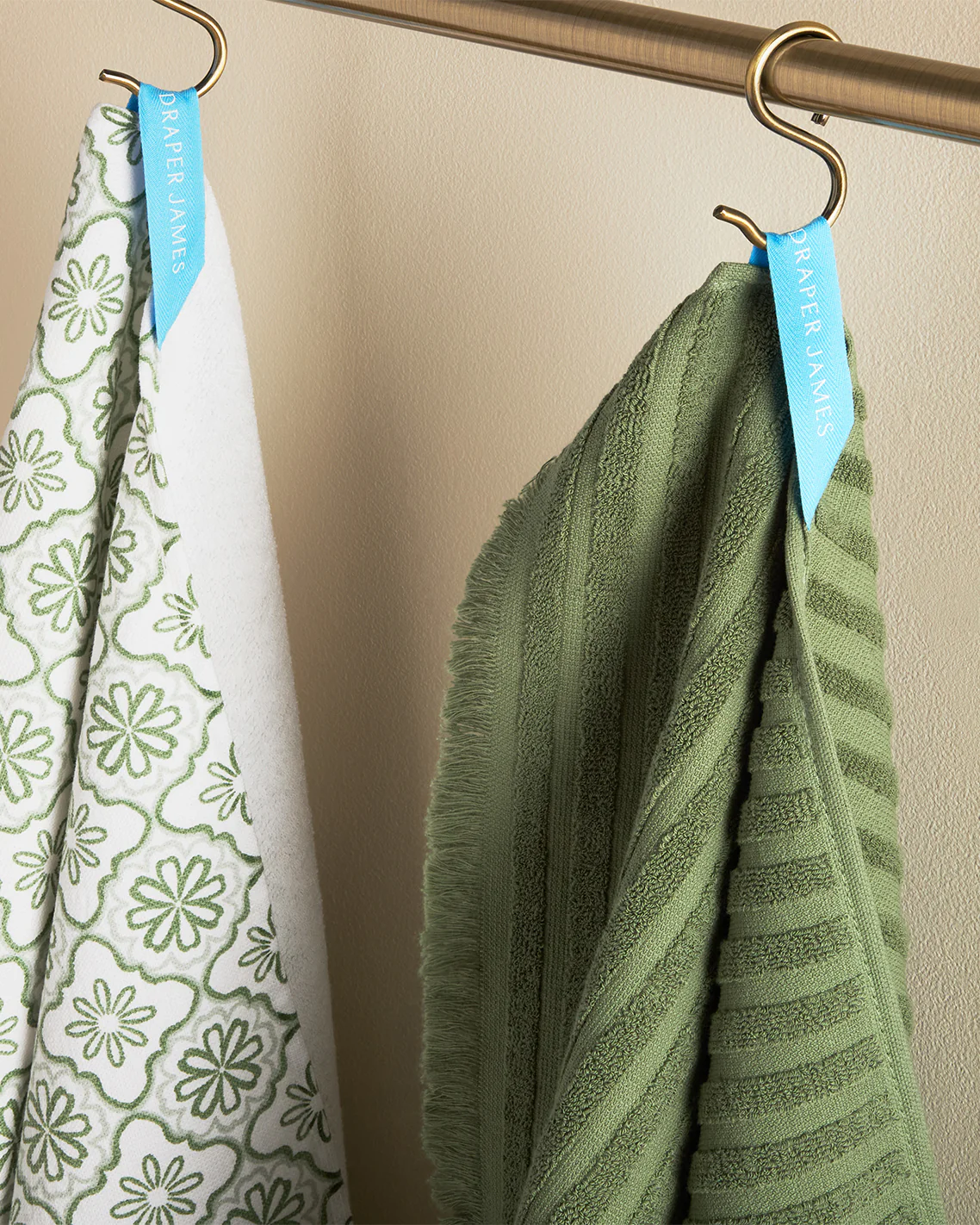 Geometric Floral Kitchen Towel Set in Seafoam - Image 2