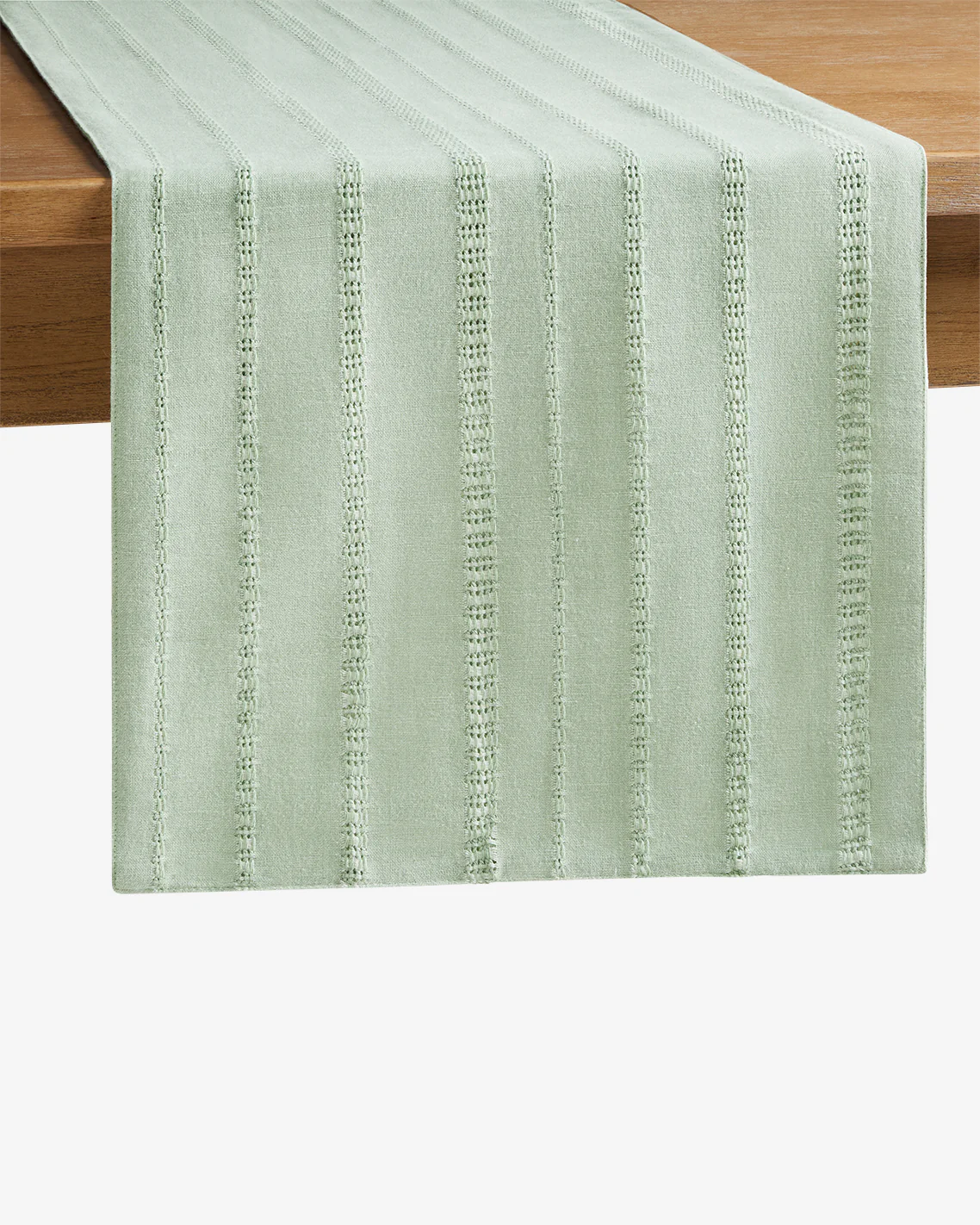 Woven Table Runner in Sage Green - Image 2