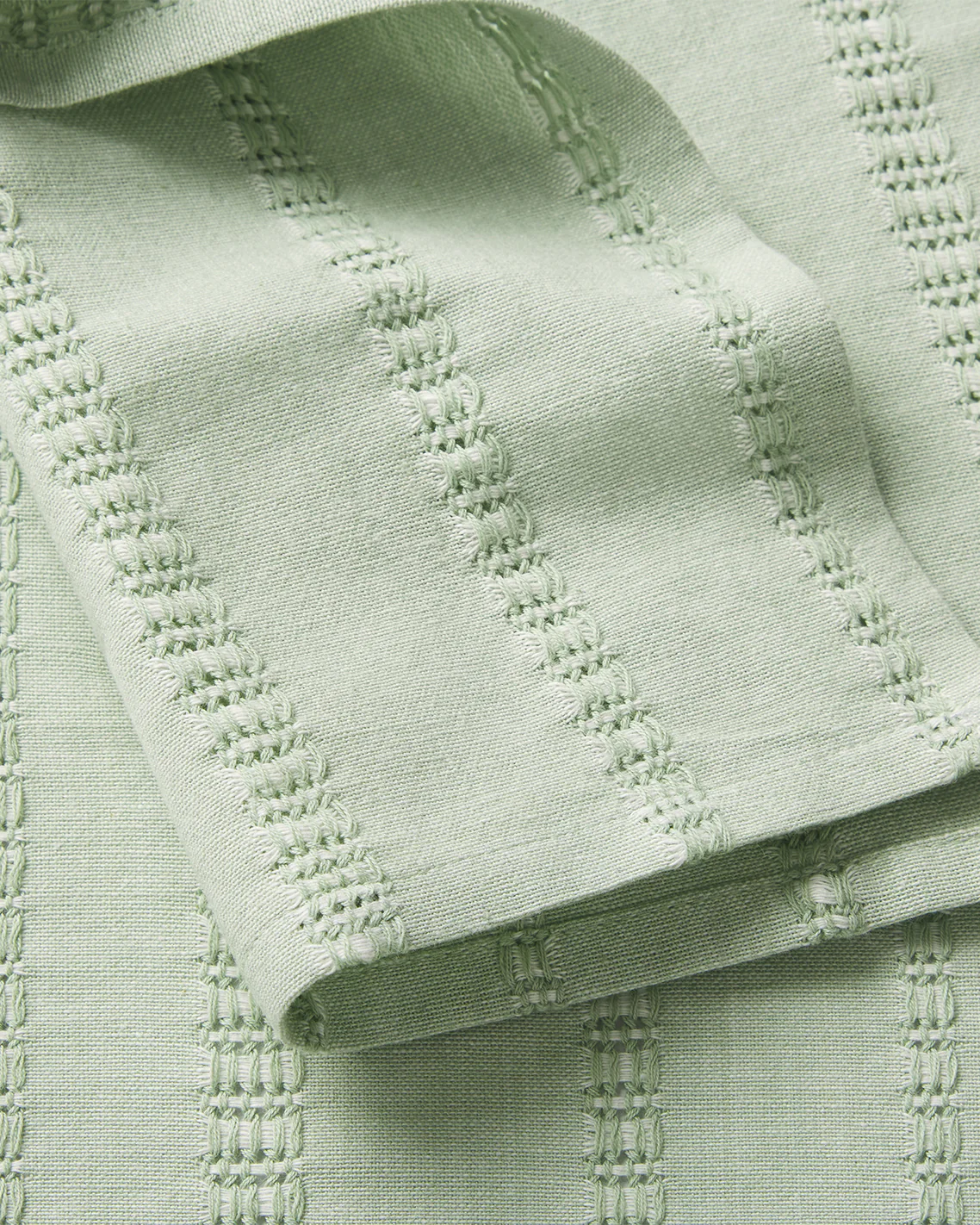 Woven Tablecloth in Sage Green 60x84 - Image 3