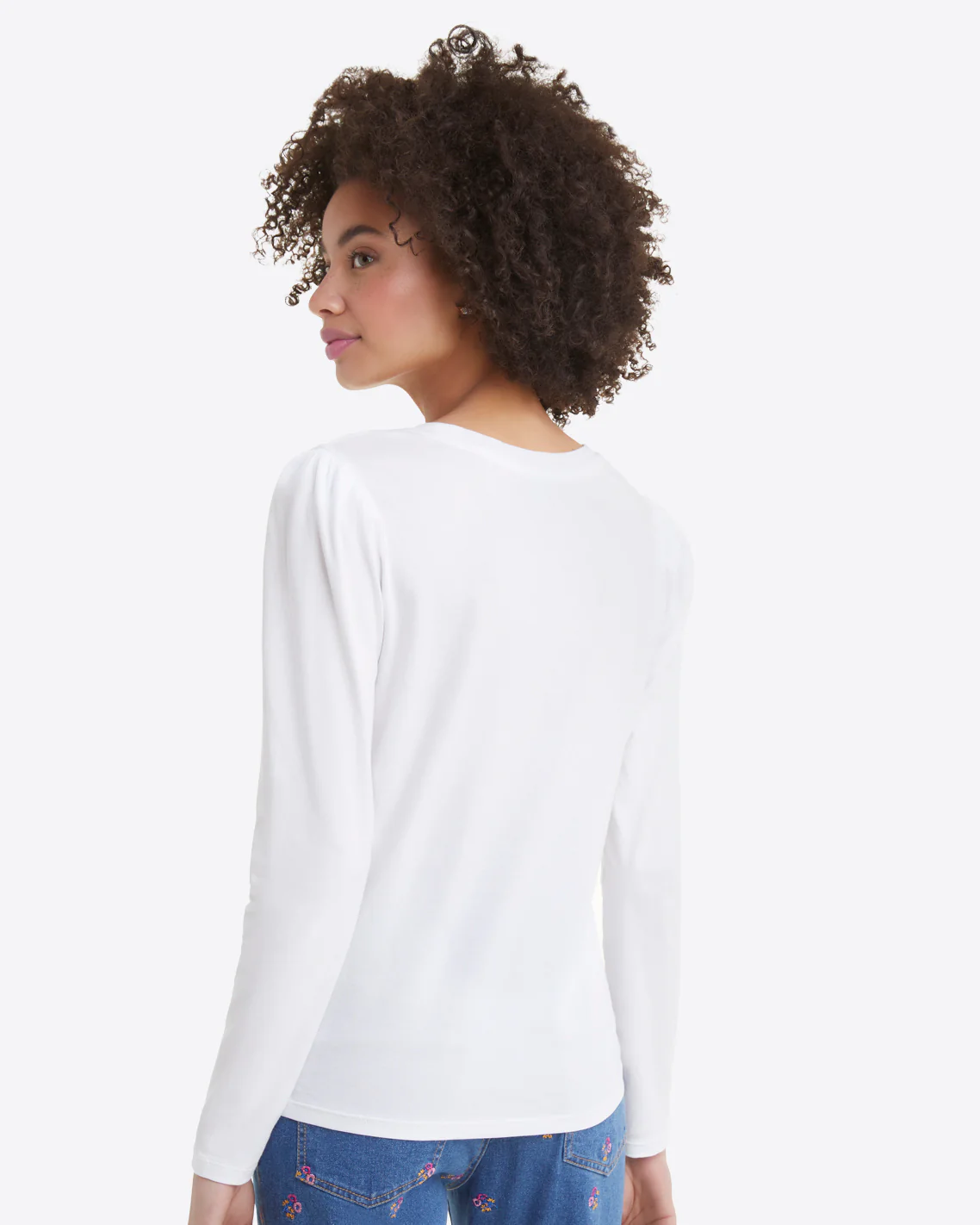 Long-Sleeve Easy Knit Top in White - Image 3