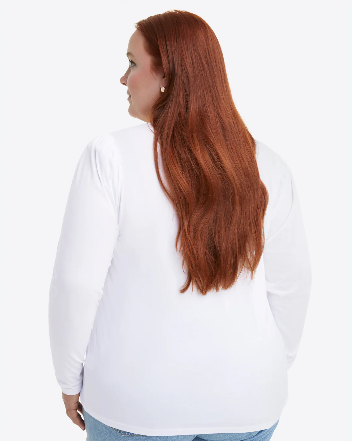 Long-Sleeve Easy Knit Top in White - Image 6