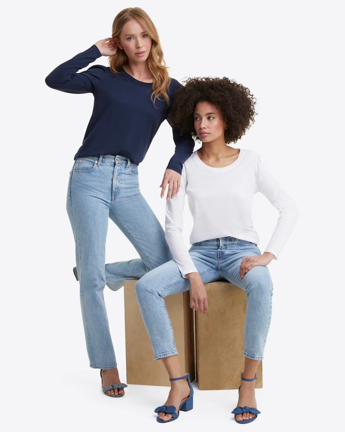 Long-Sleeve Easy Knit Top in White - Image 8