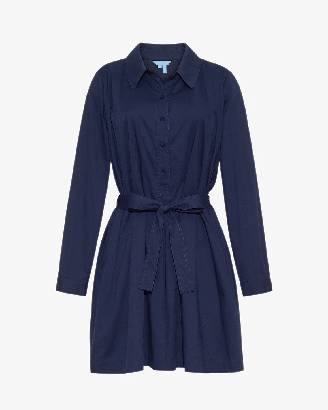 Ellie Pleated Shirtdress in Cotton Dobby - Image 3