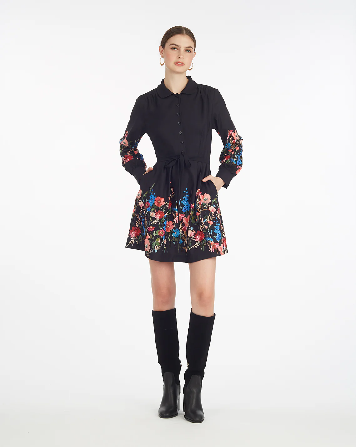 Ellie Shirtdress in Moonlit Blooms