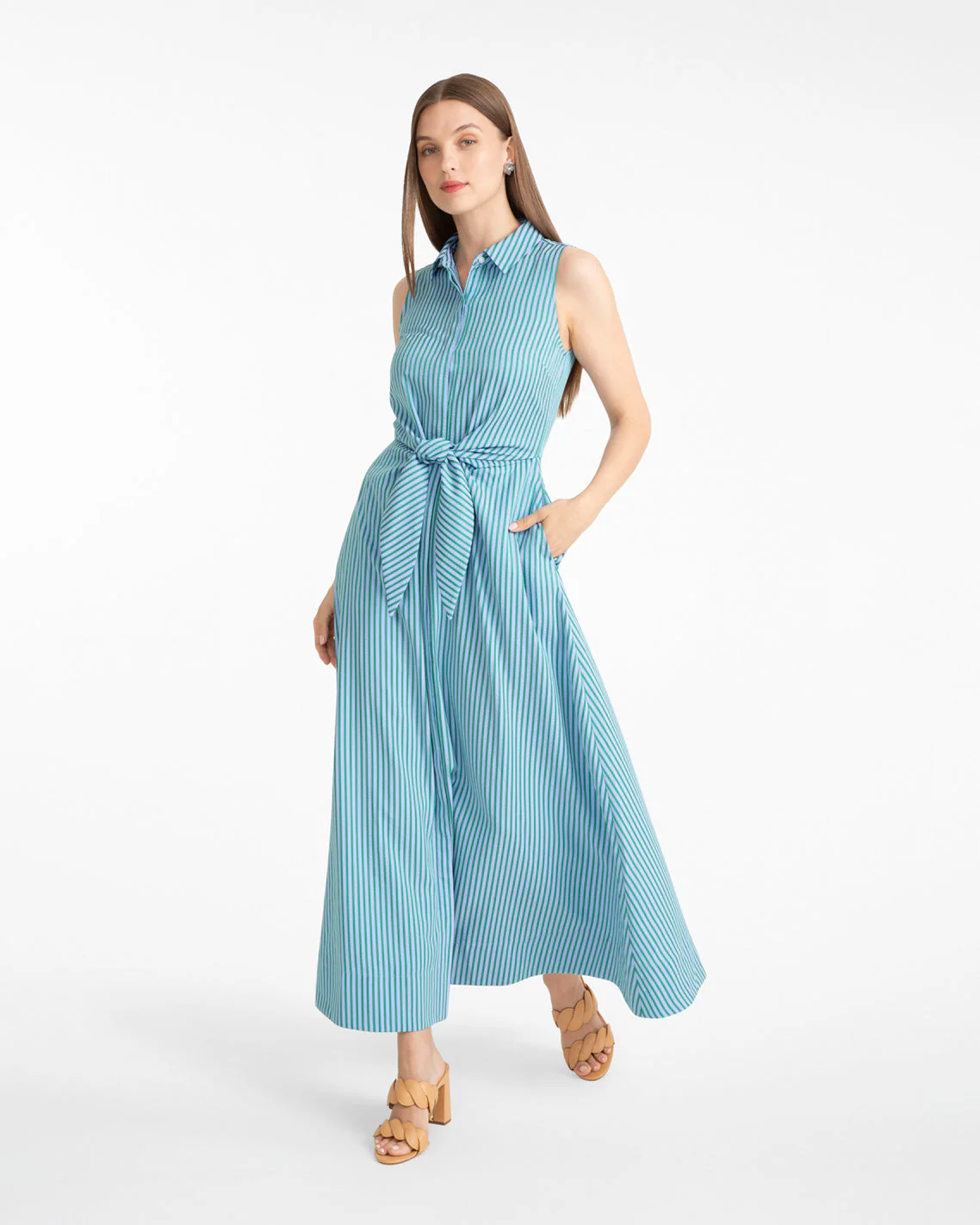 Evangeline Dress in Seersucker Stripe - Image 2