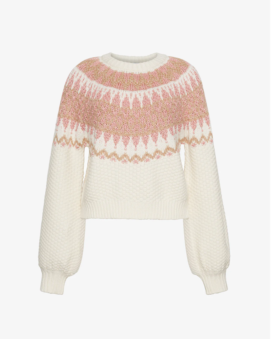 Fairisle Sweater in Magnolia White Multi - Image 4