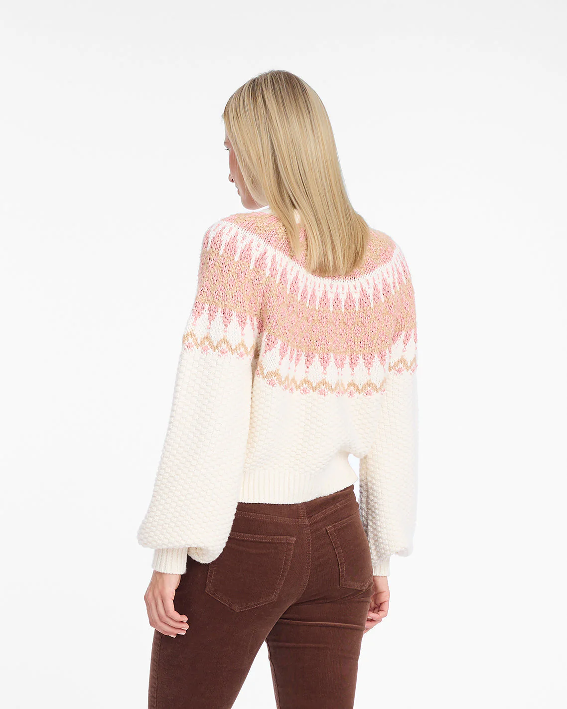 Fairisle Sweater in Magnolia White Multi - Image 5