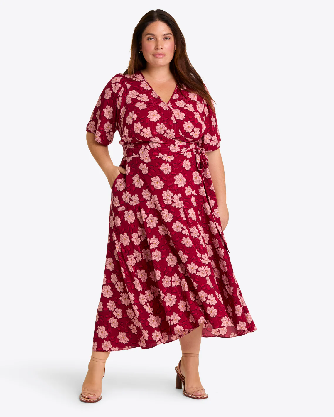 Fiona Wrap Midi Dress in Lurex Crepe - Image 3