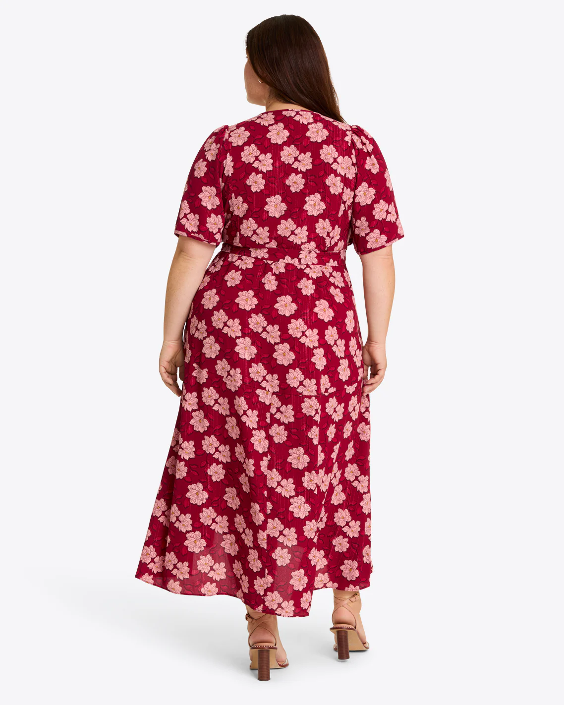 Fiona Wrap Midi Dress in Lurex Crepe - Image 4