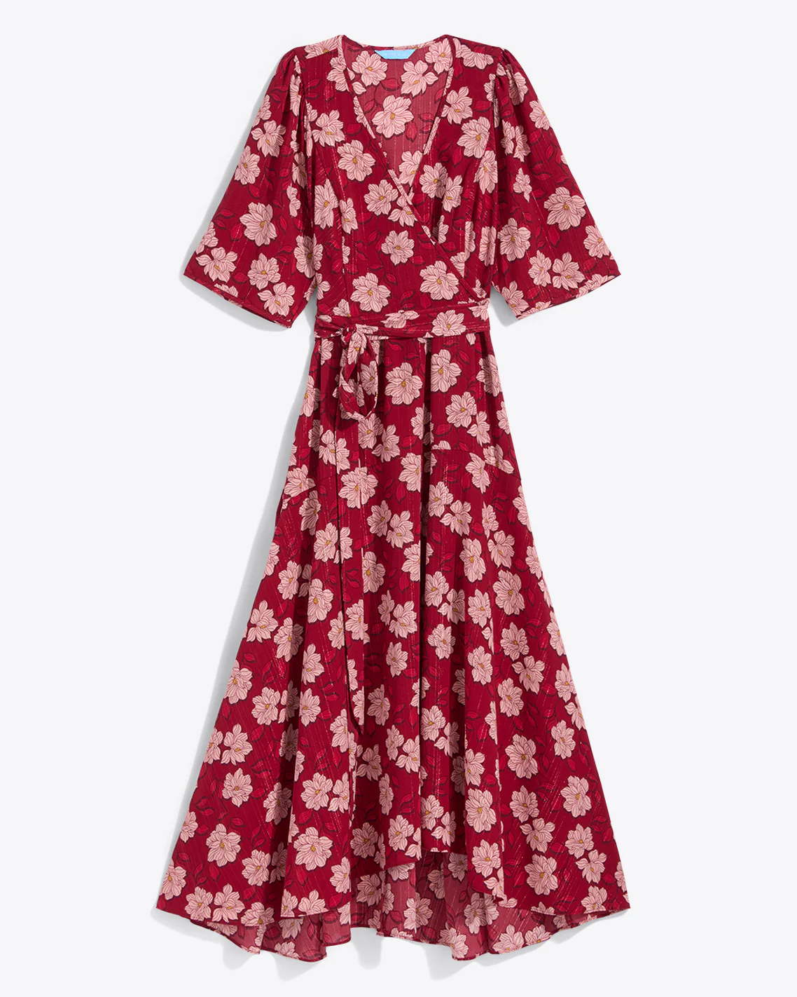 Fiona Wrap Midi Dress in Lurex Crepe - Image 5