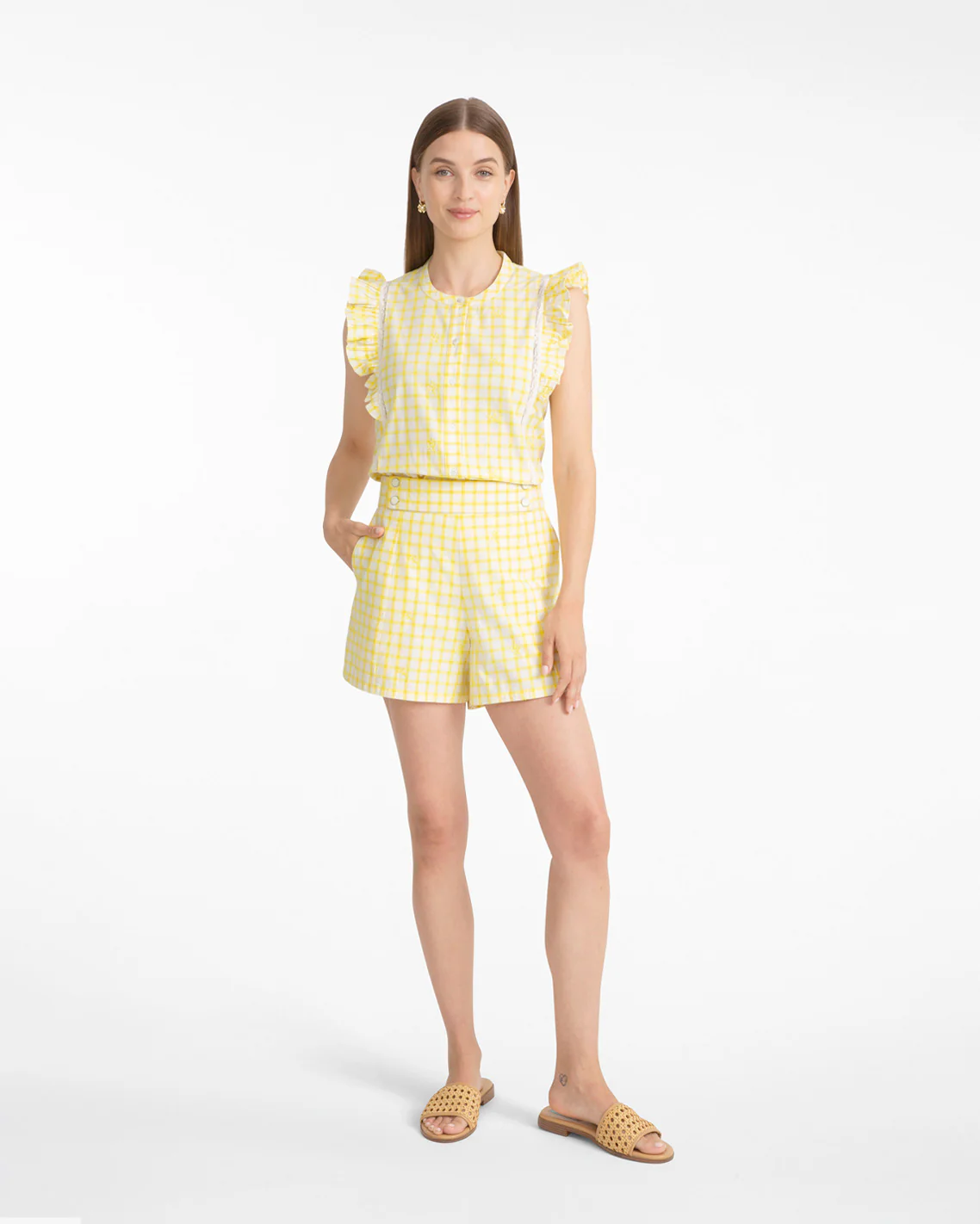 Grid Print Top