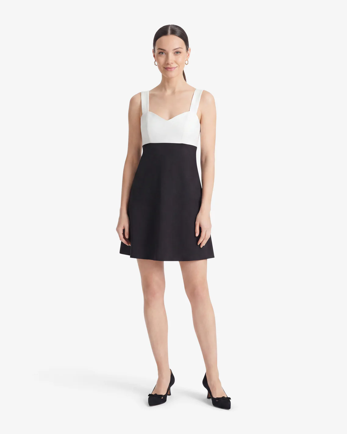 Henrietta Mini Dress in Black and White