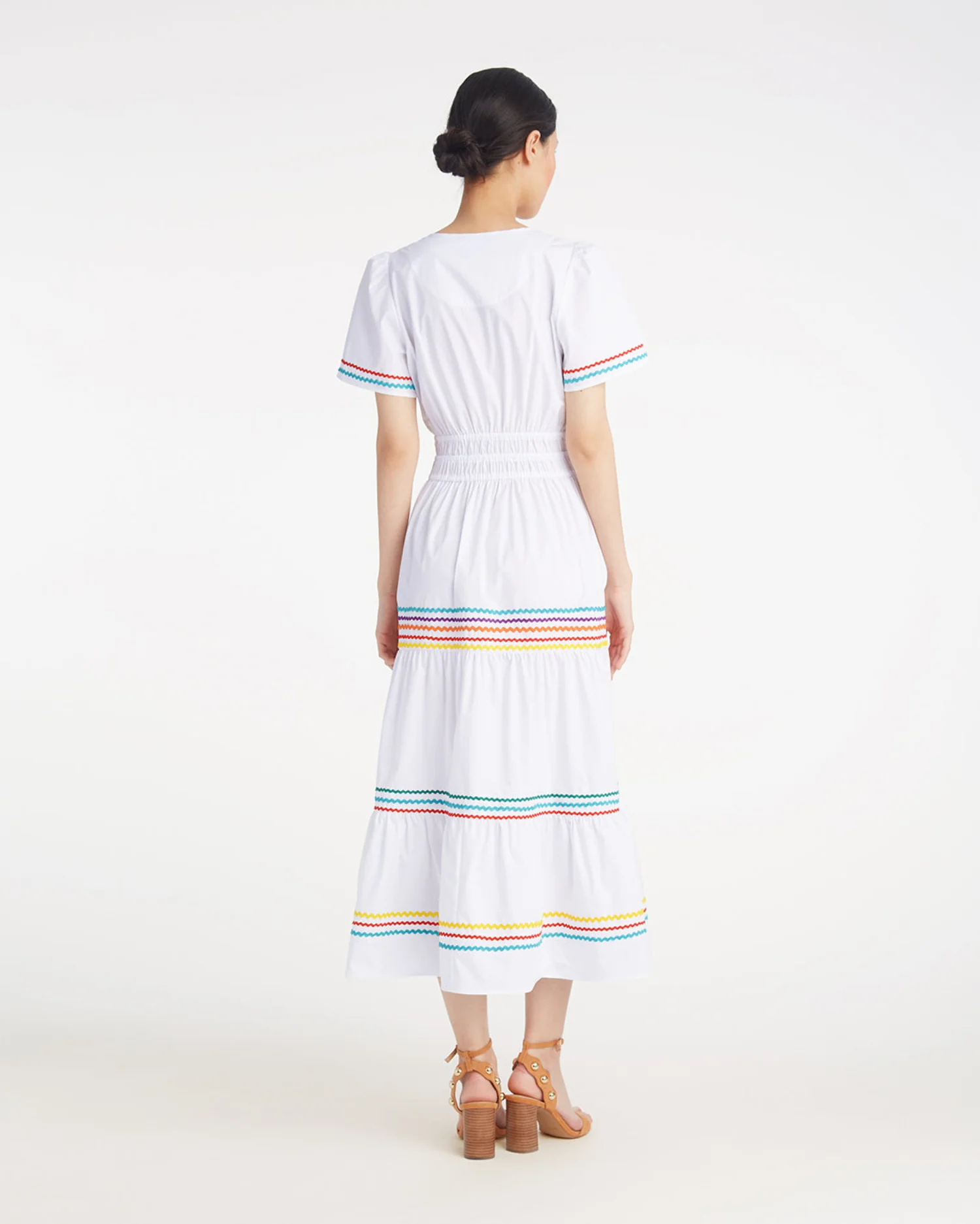 Hollie Midi Dress in Rainbow Ric Rac - Image 4