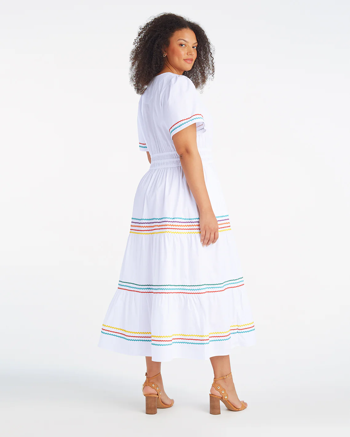 Hollie Midi Dress in Rainbow Ric Rac - Image 5