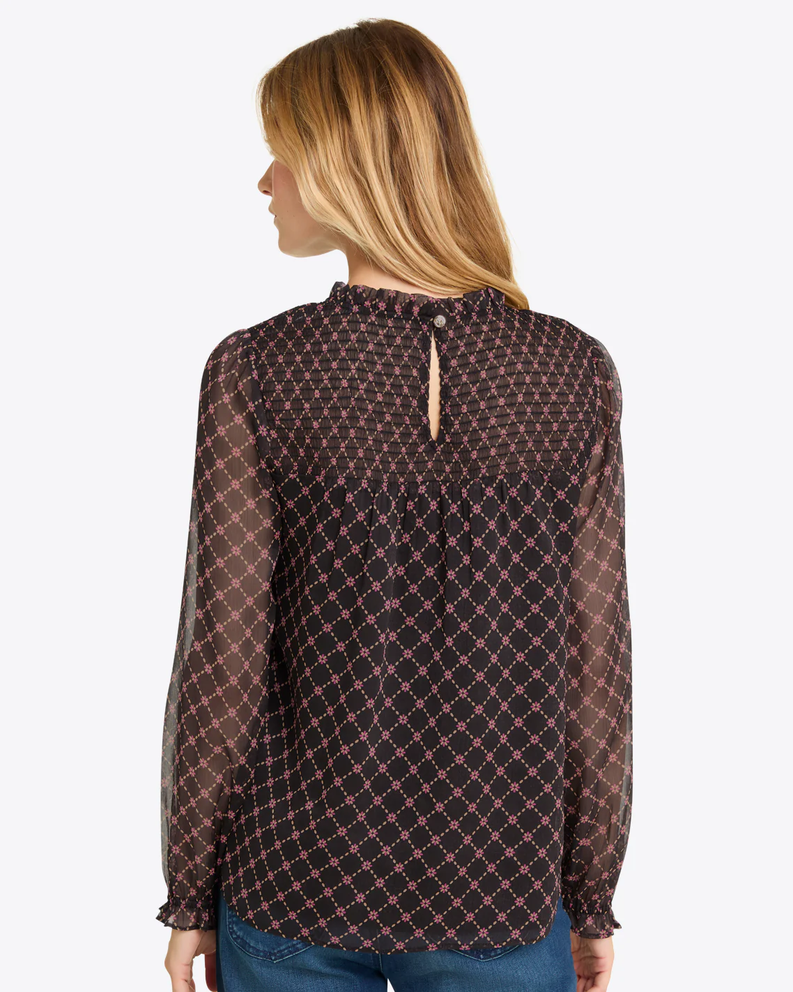 Jacqueline Long Sleeve Top in Crinkle Chiffon - Image 2