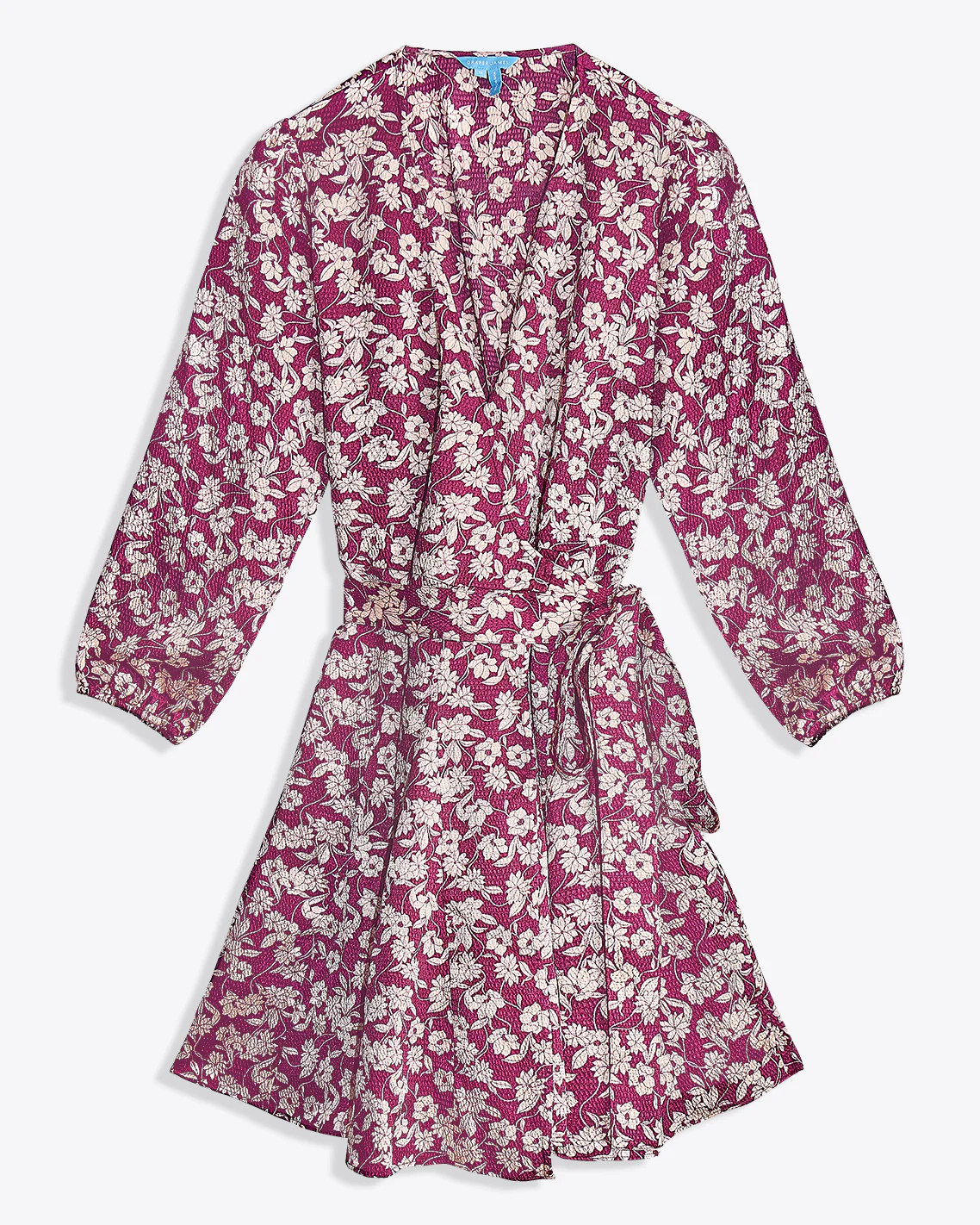 Jordan Long-Sleeve Wrap Dress in Hammered Satin - Image 4