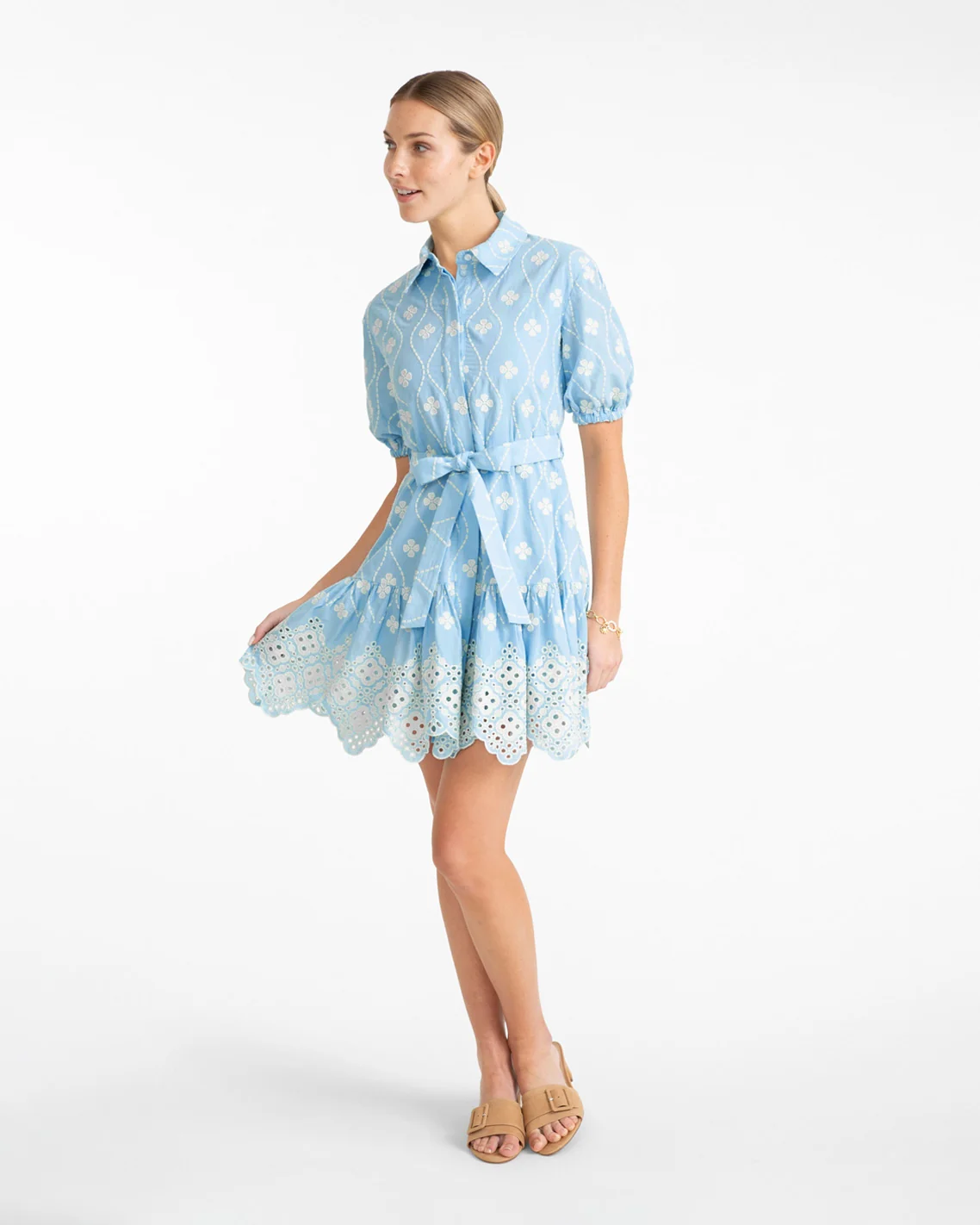 Kallie Mini Dress in Eyelet Embroidery - Image 2