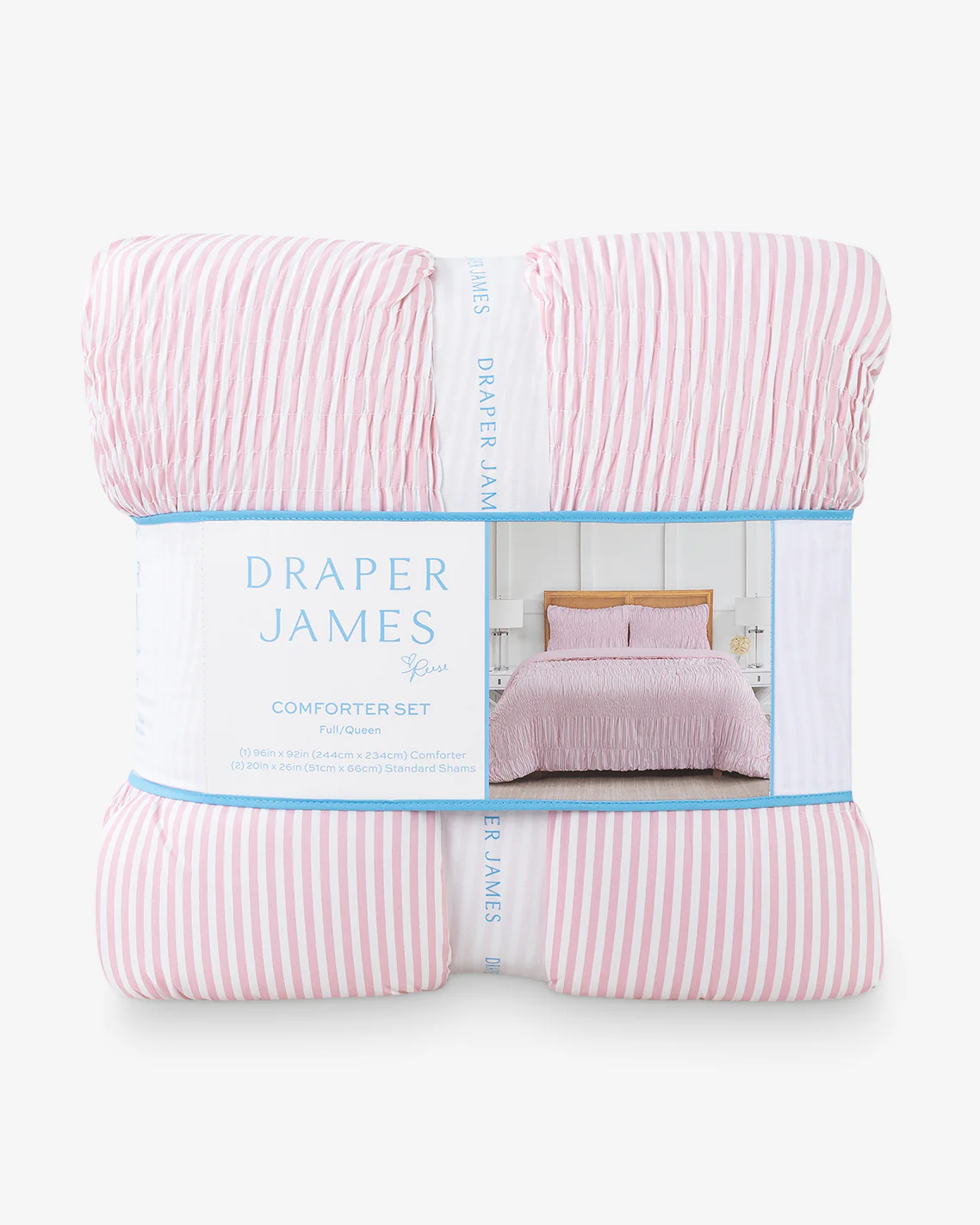 Kara Pinstripe Pink Comforter Set - Image 5