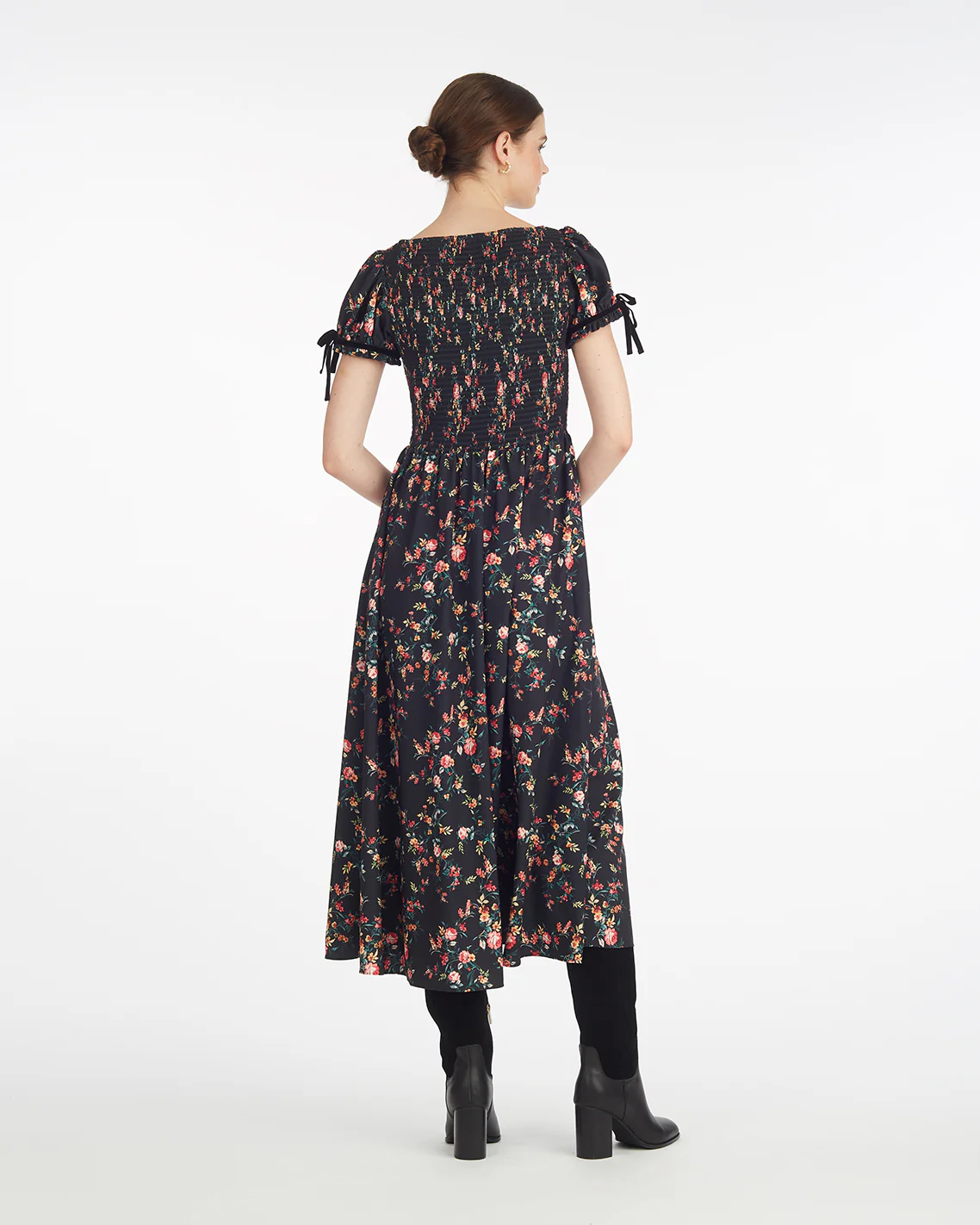 Kelsey Smocked Midi Dress in Garden Rose - Image 2