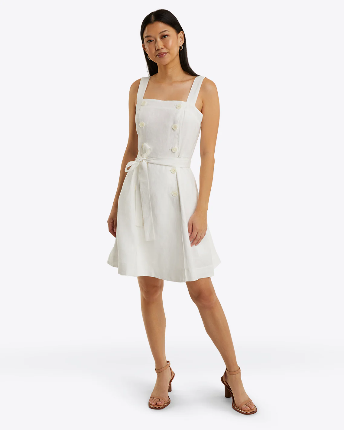 Kylie Love Circle Mini Dress in Linen - Image 4