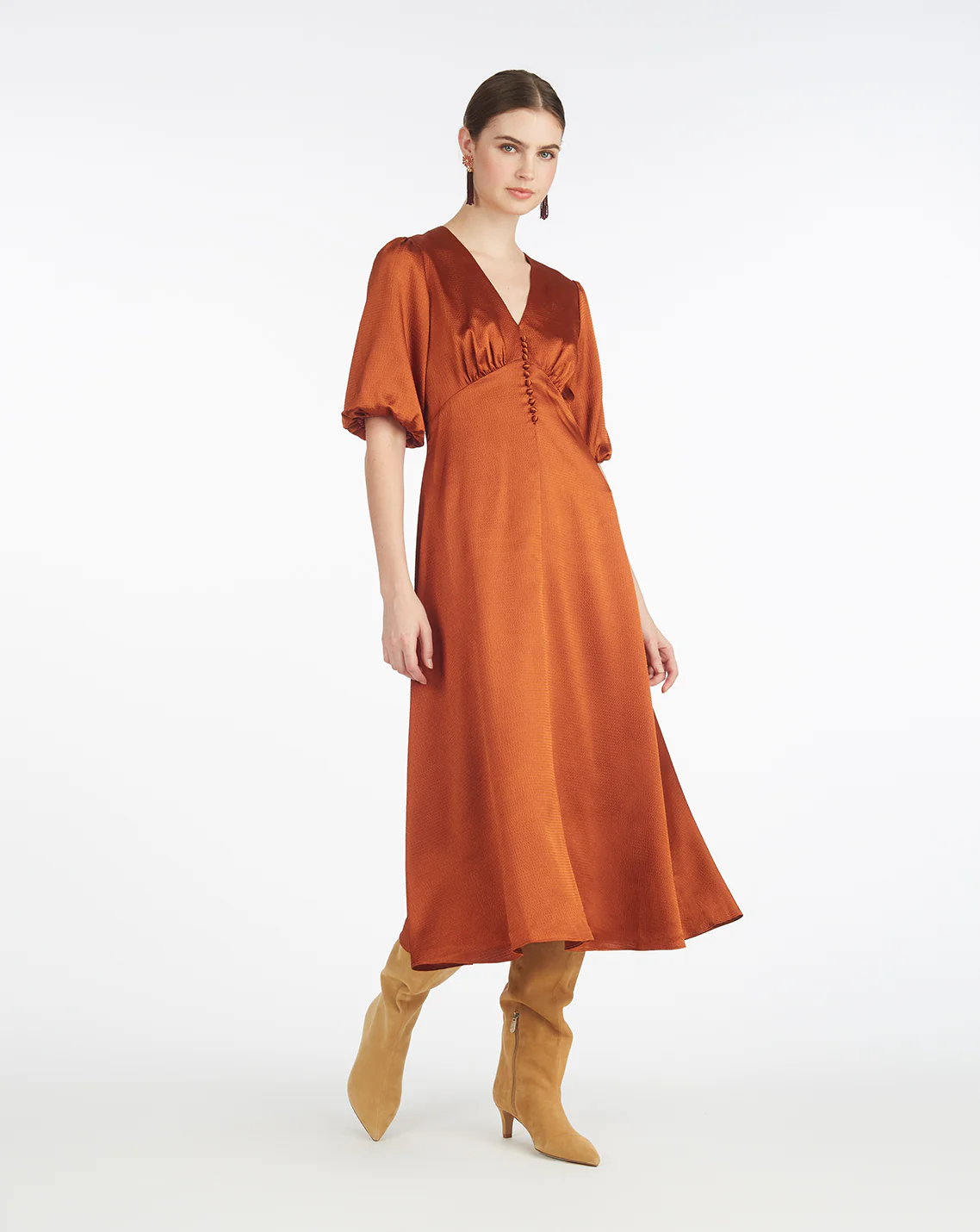 Maisy Midi Dress in Gingerbread - Image 2