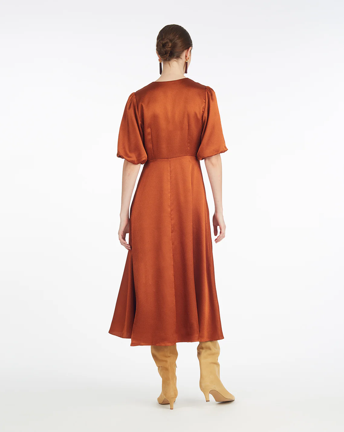 Maisy Midi Dress in Gingerbread - Image 3