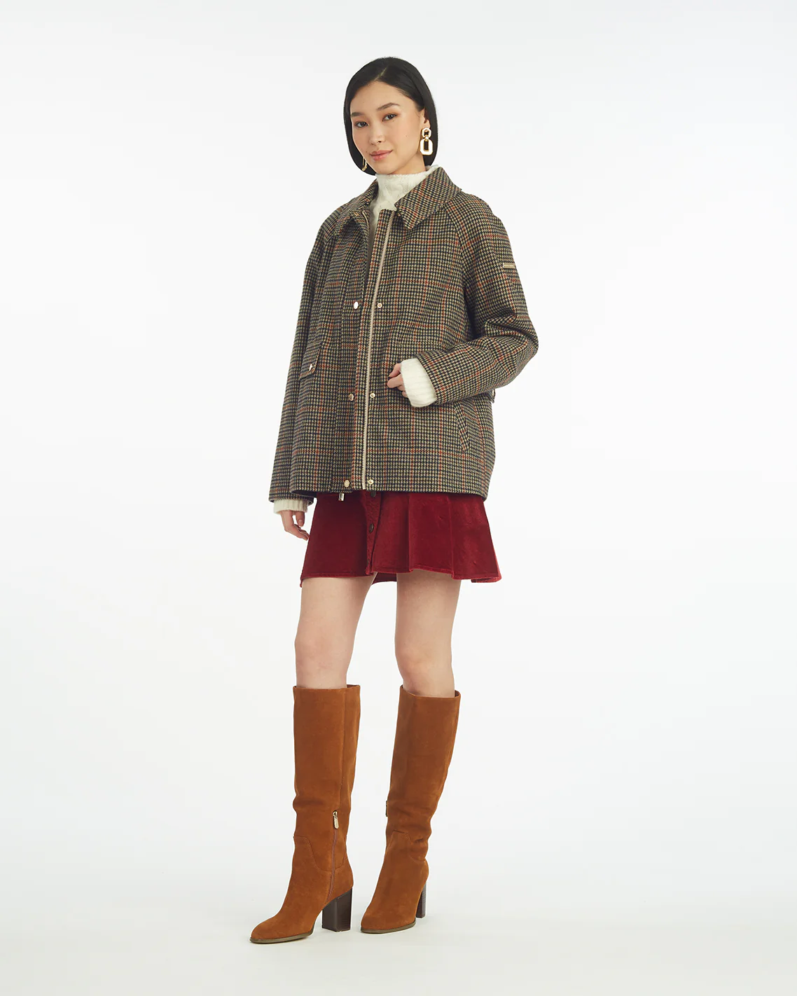 Mini Check Cropped Barn Jacket - Image 2