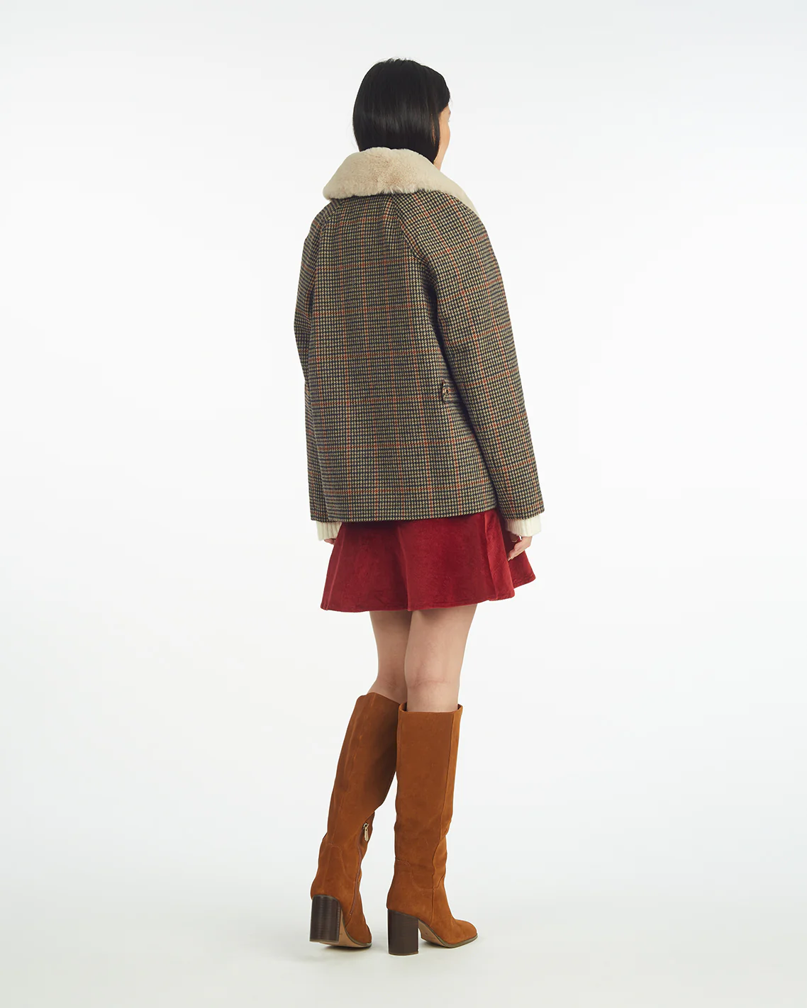 Mini Check Cropped Barn Jacket - Image 3