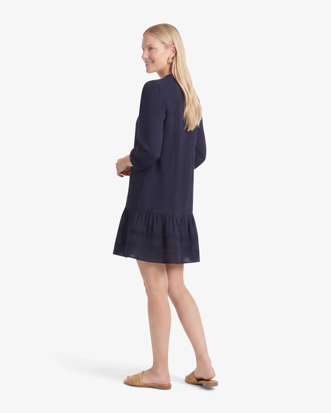 Molly Mini Dress in Embroidered Stripe - Image 3