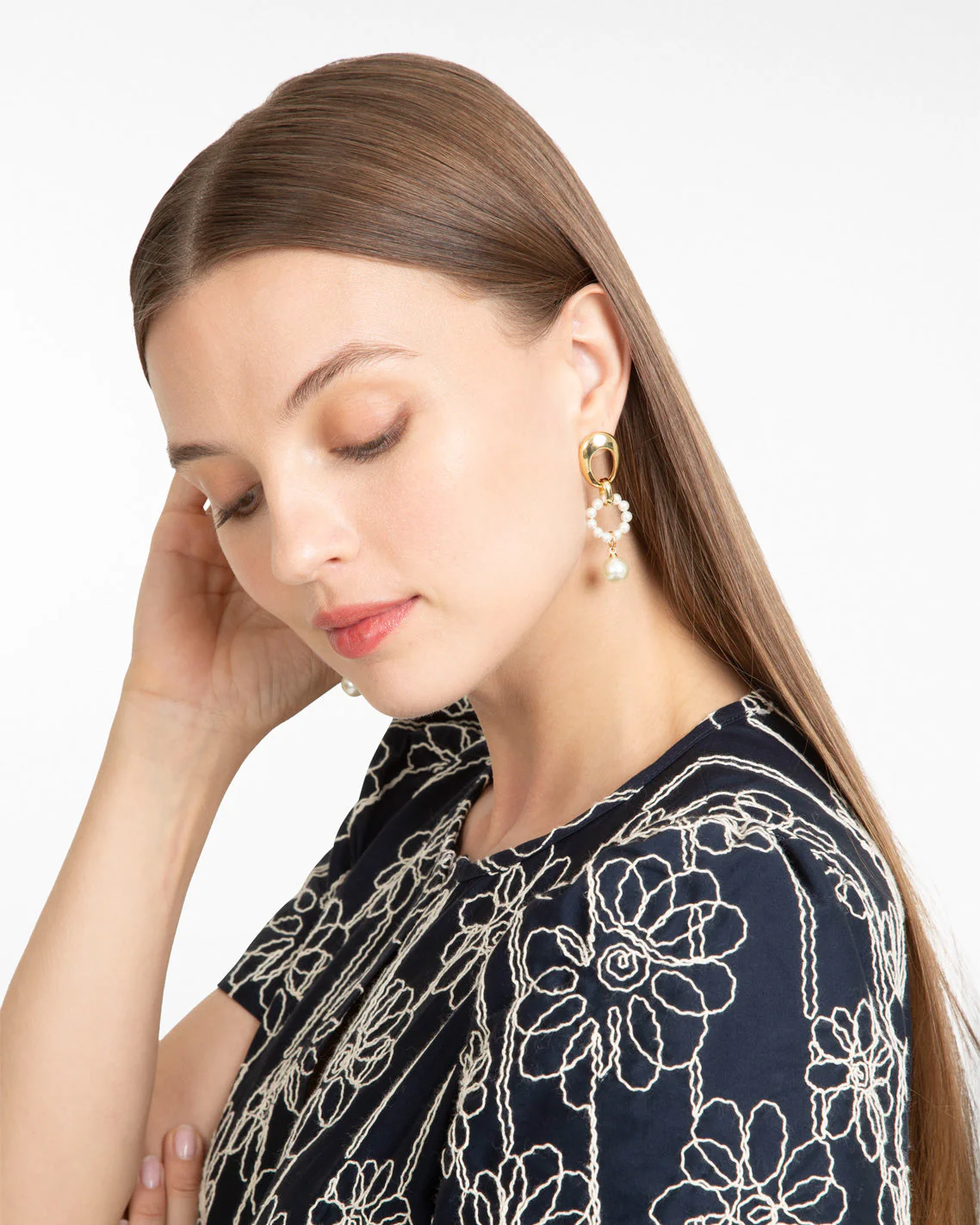 Pearl Drop Earrings - Image 3