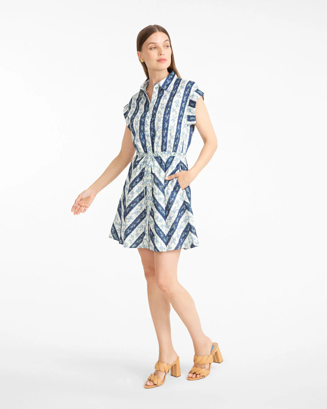 Phoebe Dress in Floral Stripe - Image 2
