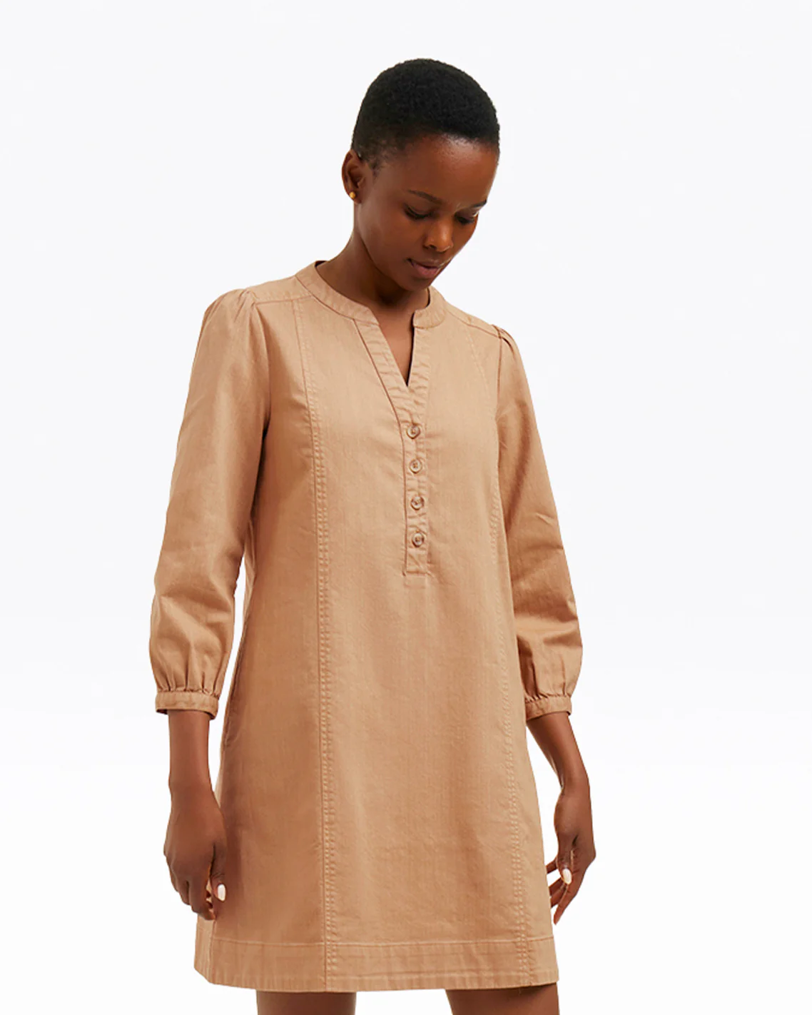 Felicity Popover Shift Dress in Croissant - Image 3