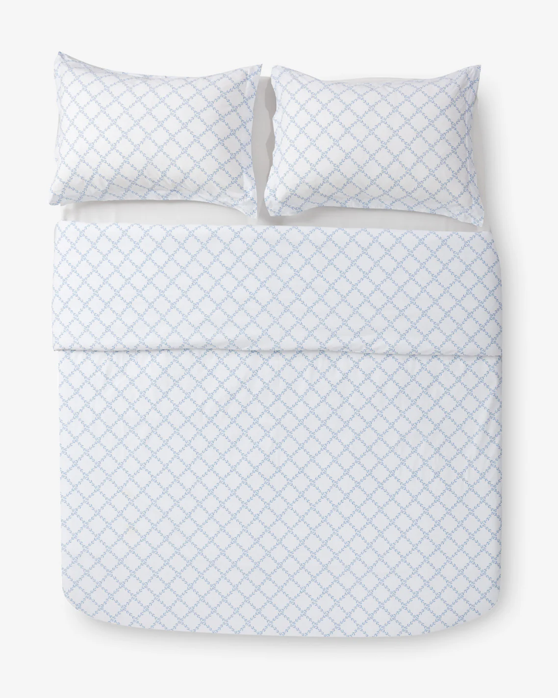 Amy Lattice Cotton Percale Duvet Set - Image 4