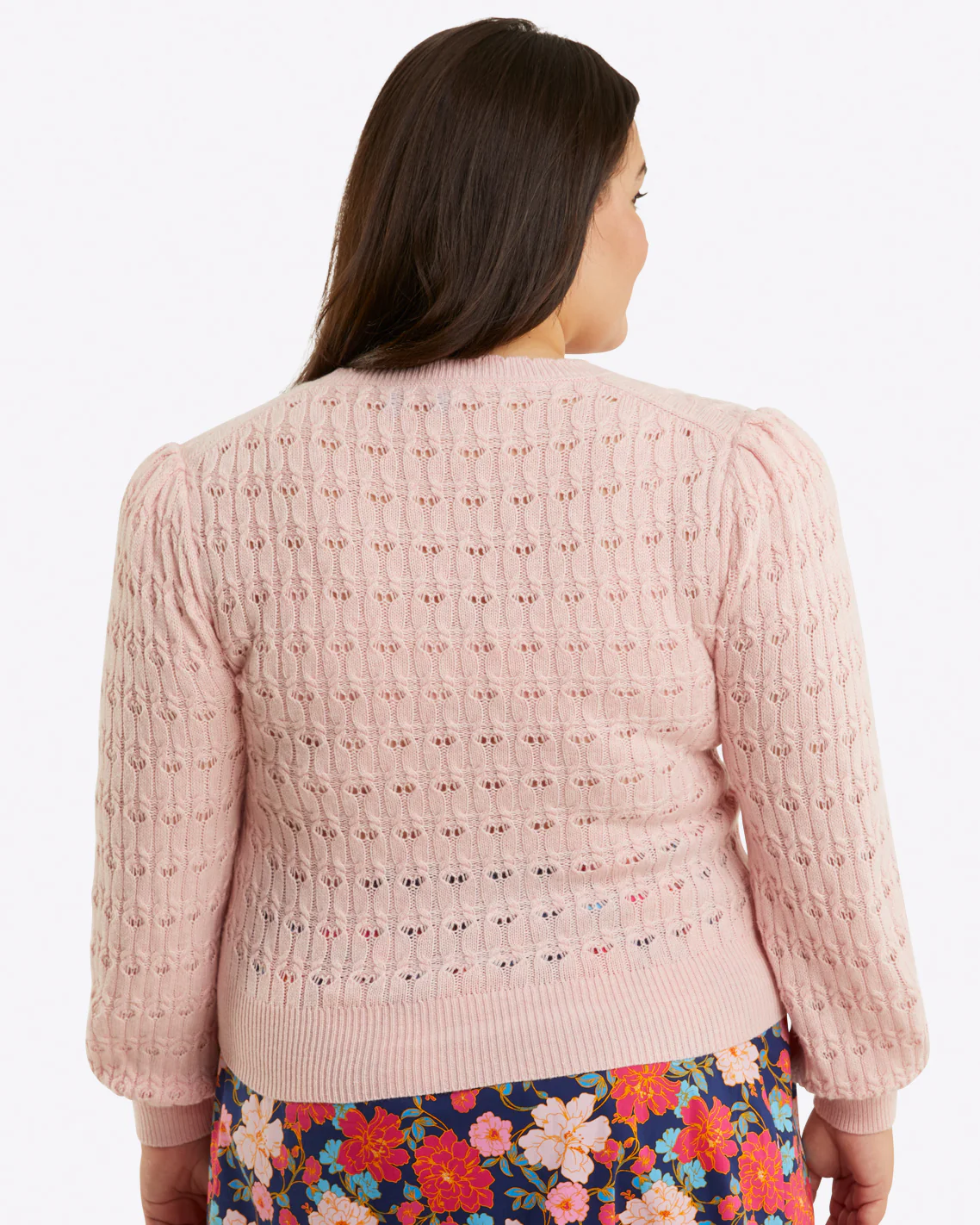 Puff Sleeve Sweater in Pointelle - Image 5