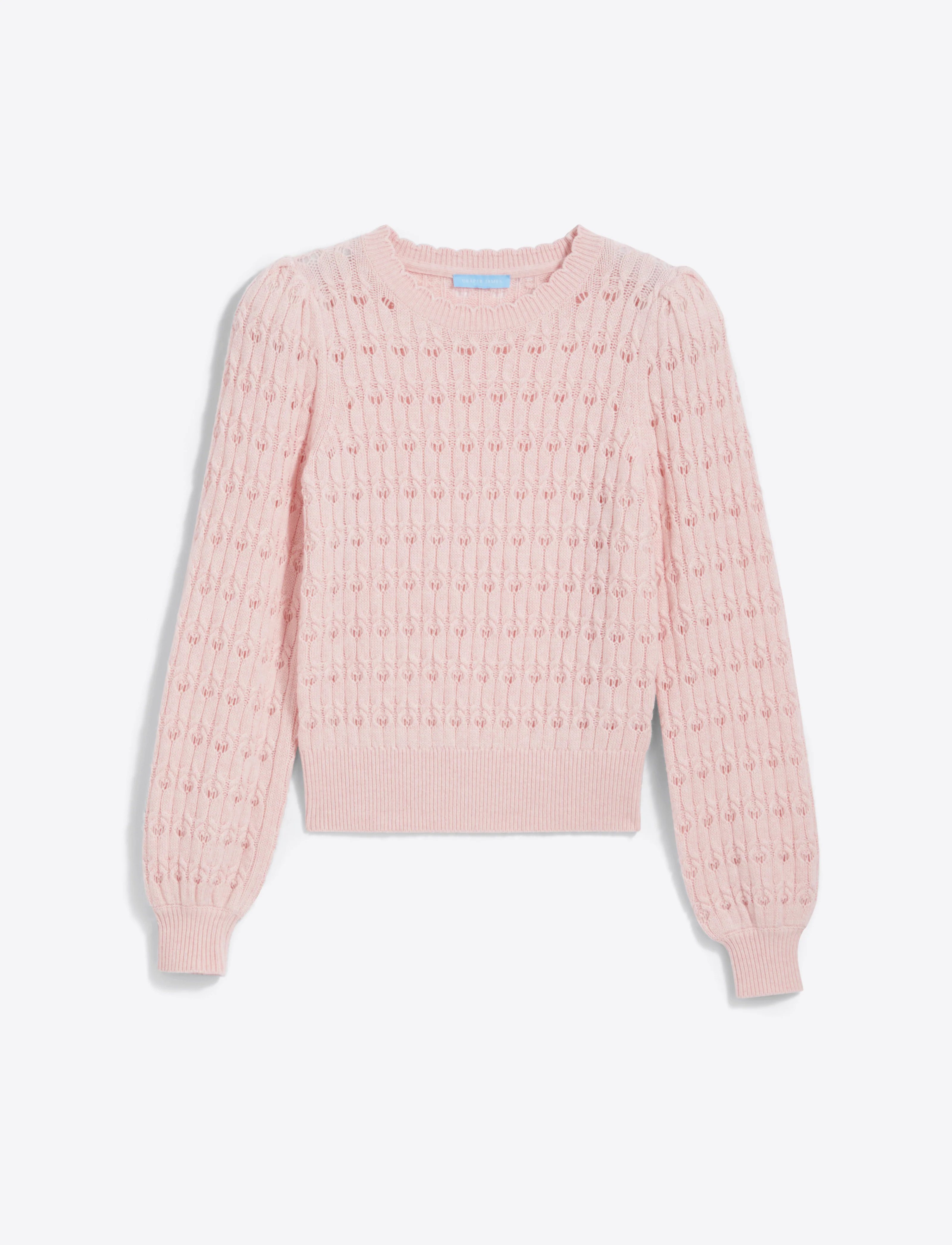 Puff Sleeve Sweater in Pointelle - Image 7