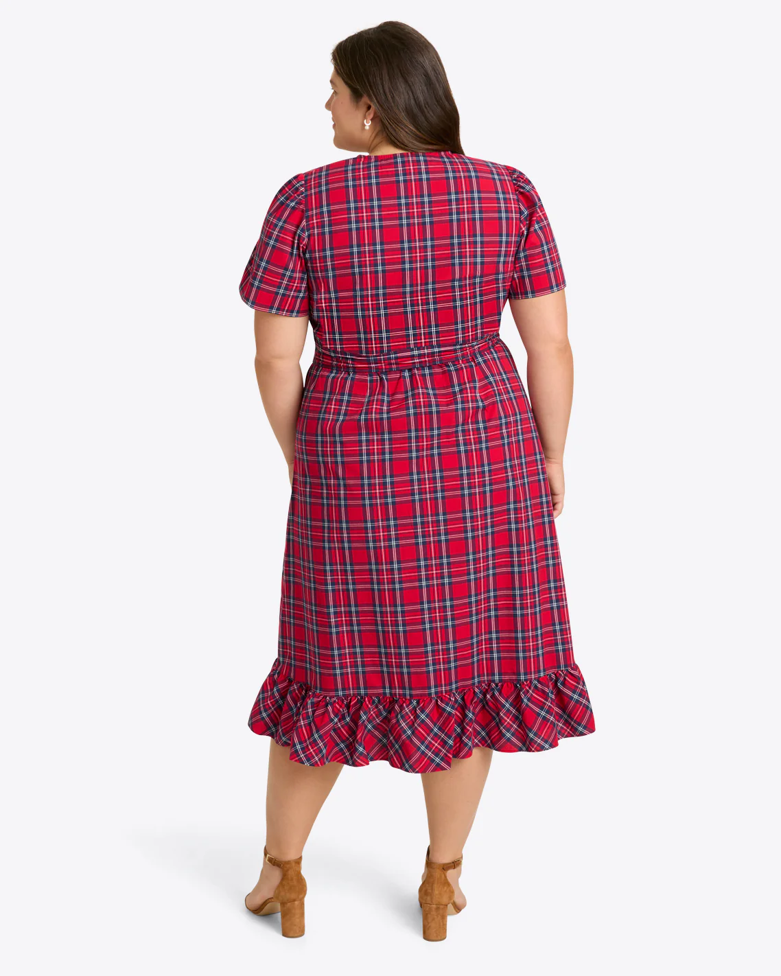 Reba Midi Wrap Dress in Angie Plaid - Image 4